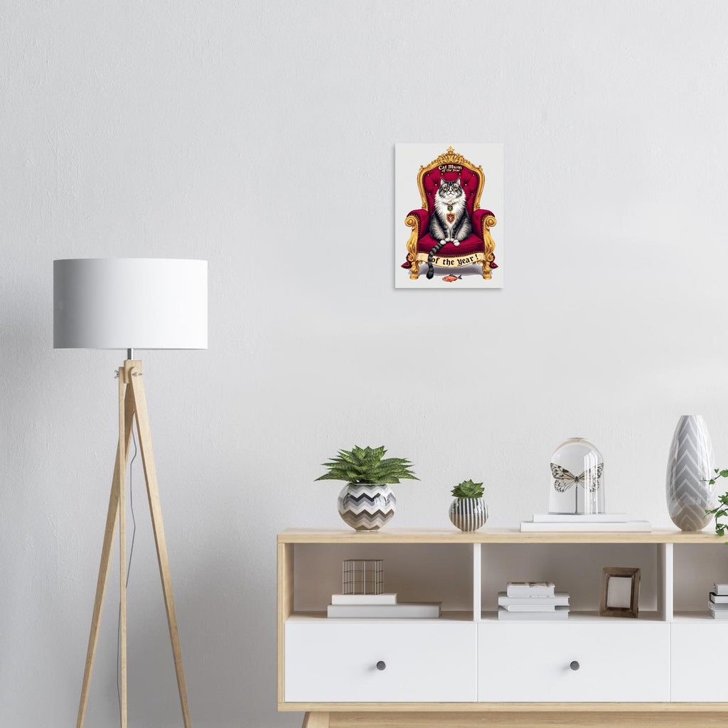 Cat Mum of the Year Royal Portrait Art Print — Art Print | Wild Thread Co UK