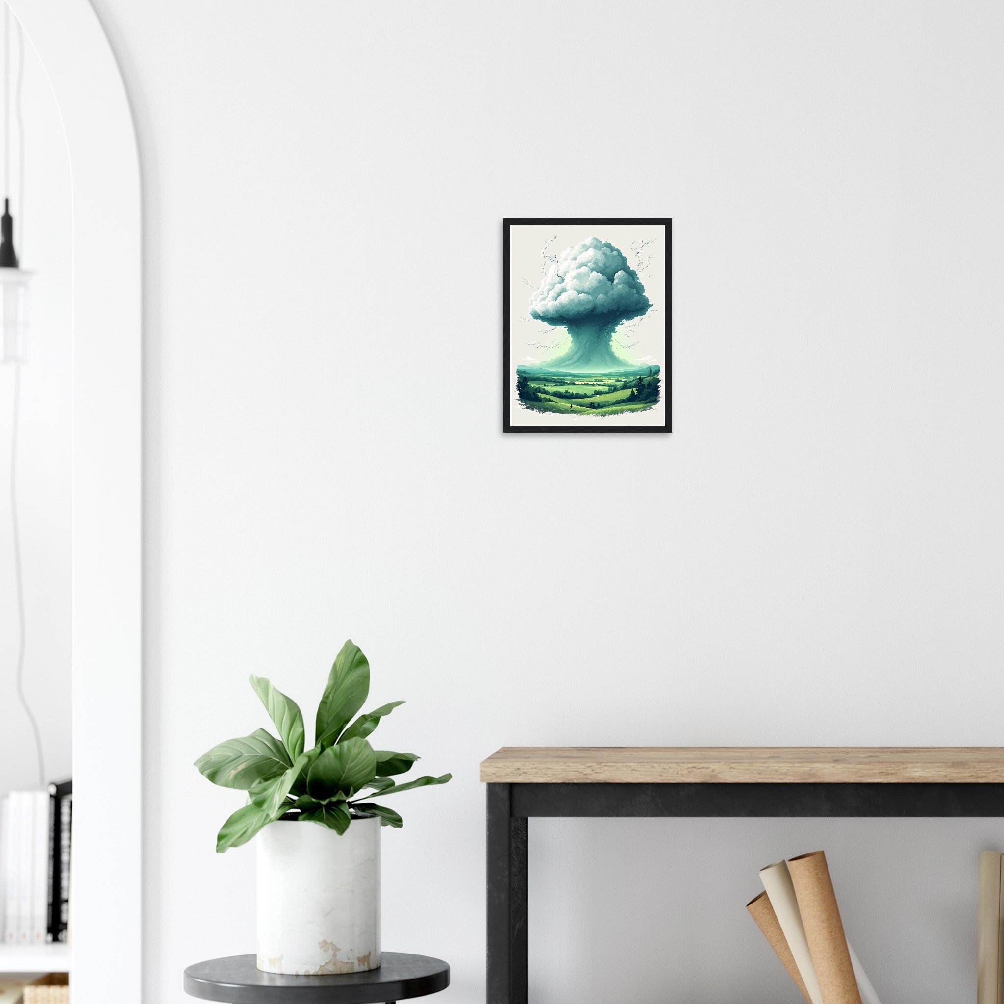 Summer Thunderstorm Valley Anvil Cloud Print Material — detail view | Wild Thread Co