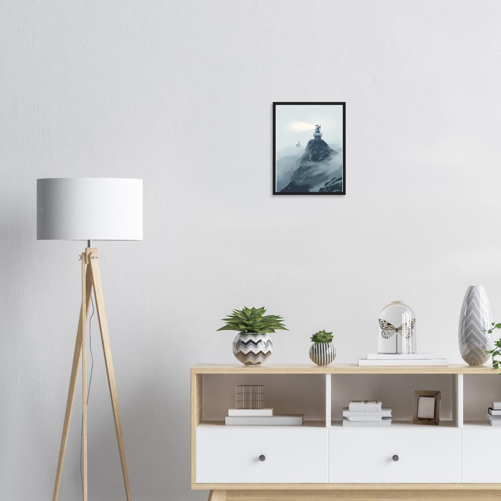 Coastal Fog Horn Headland Ship Framed Art Print — detail view | Wild Thread Co