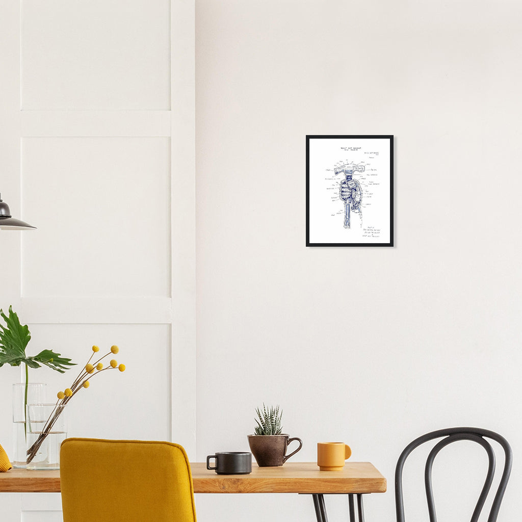 Builder Patent Drawing Hands Framed Print — Framed Art Print | Wild Thread Co