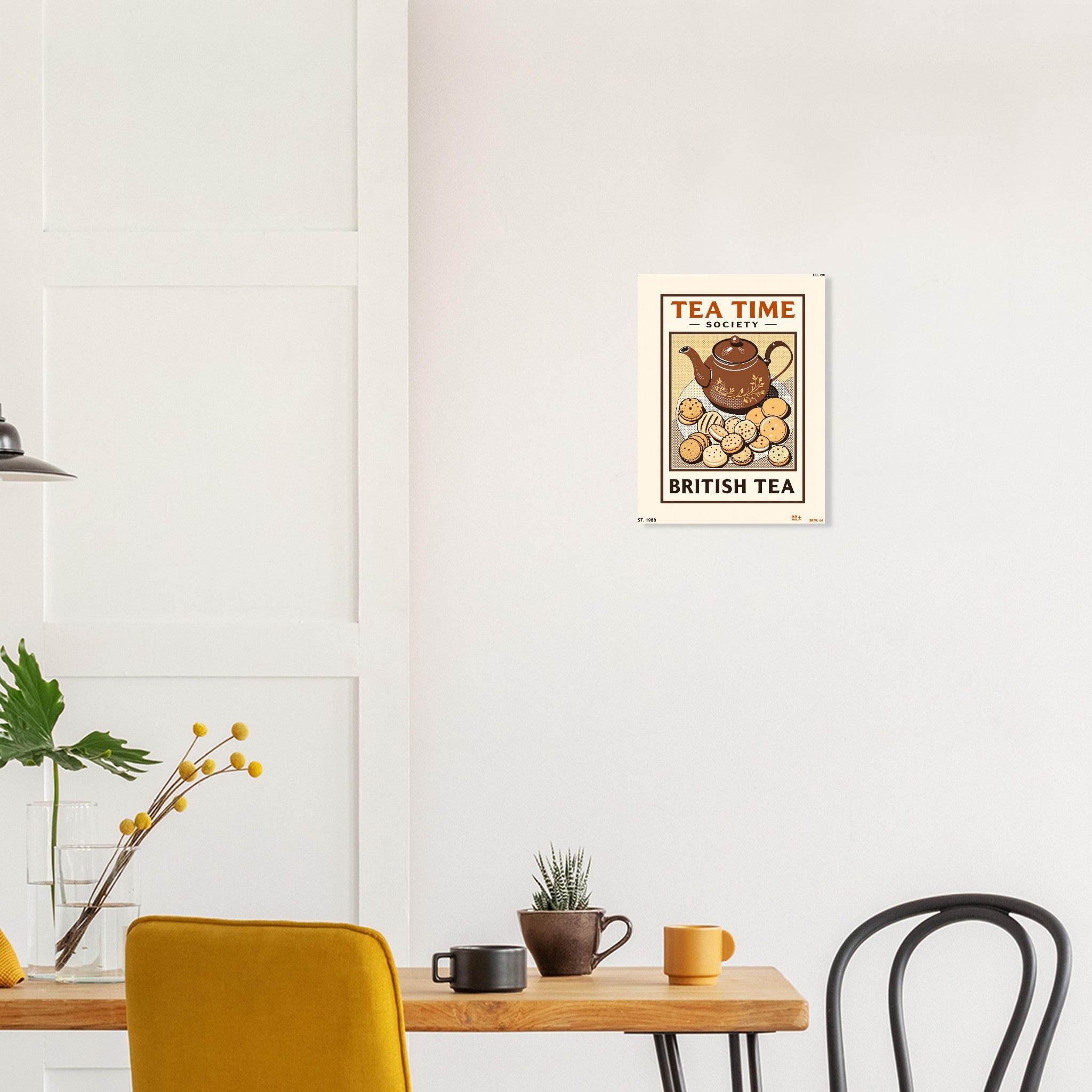 Tea Time Vintage Travel Poster Art Print — detail view | Wild Thread Co