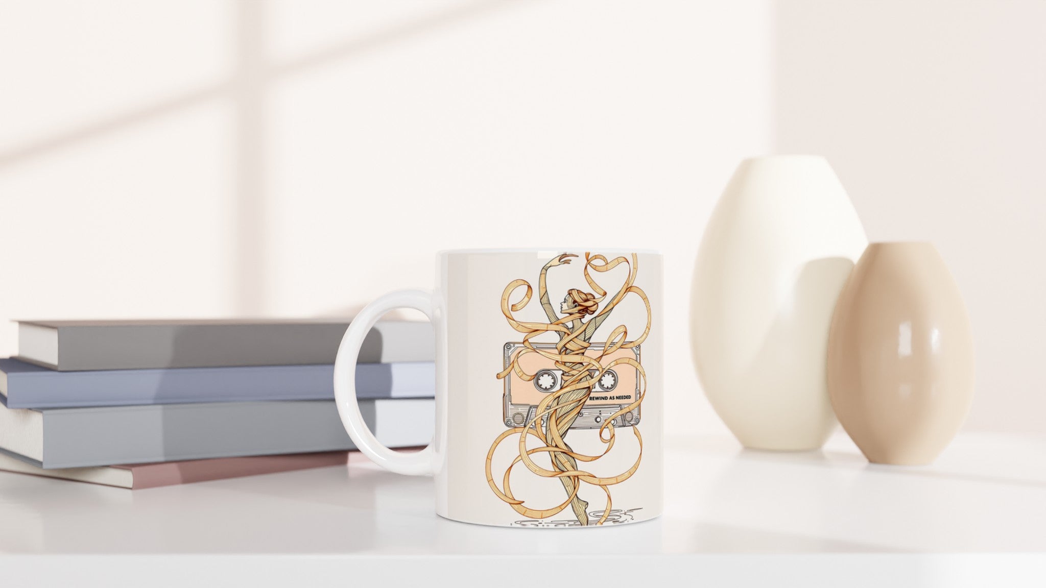 Y2k Cassette Tape Dancer Mug — detail view | Wild Thread Co