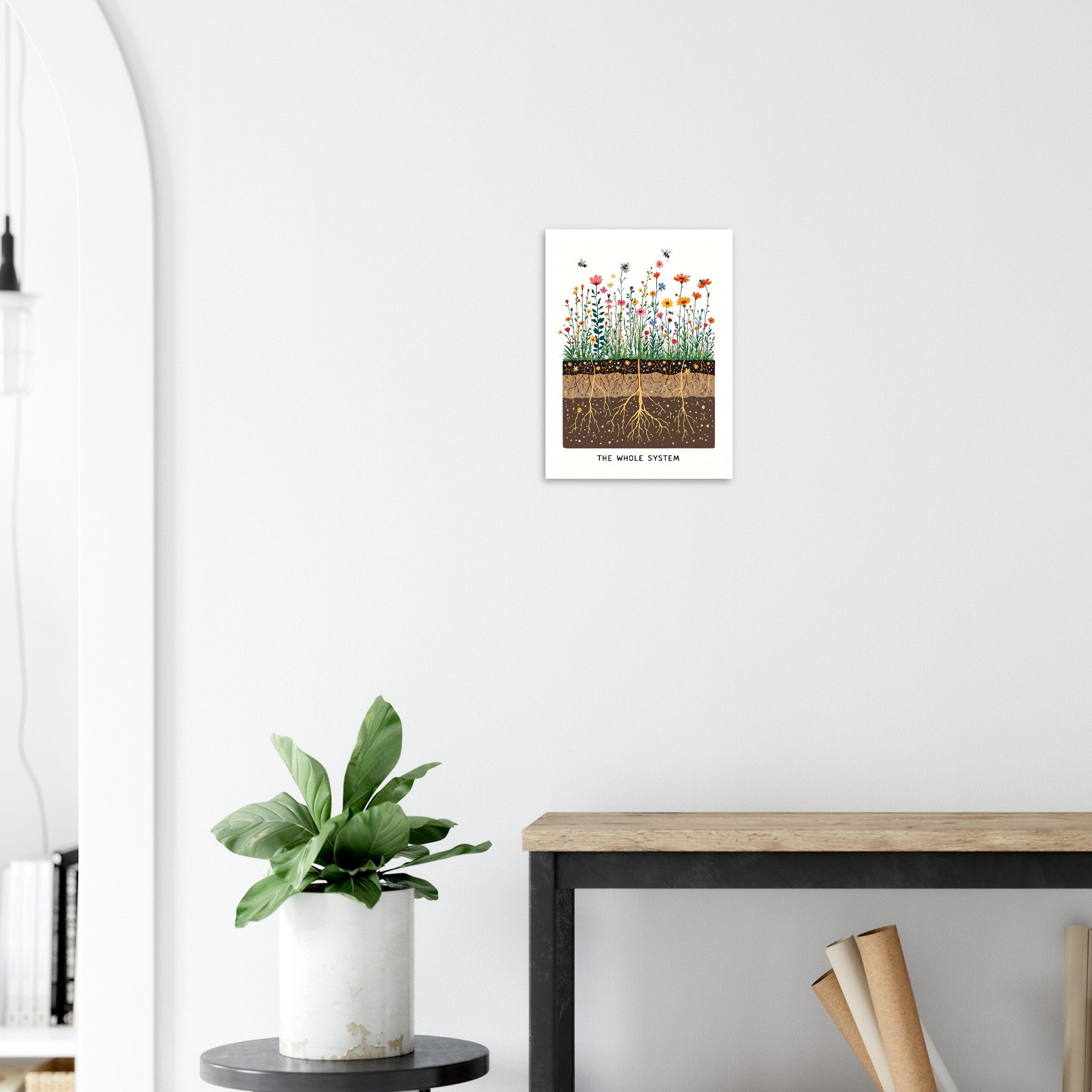 Wildflower Meadow Pollinator Cross-Section A1 Art Print Art Print — detail view | Wild Thread Co