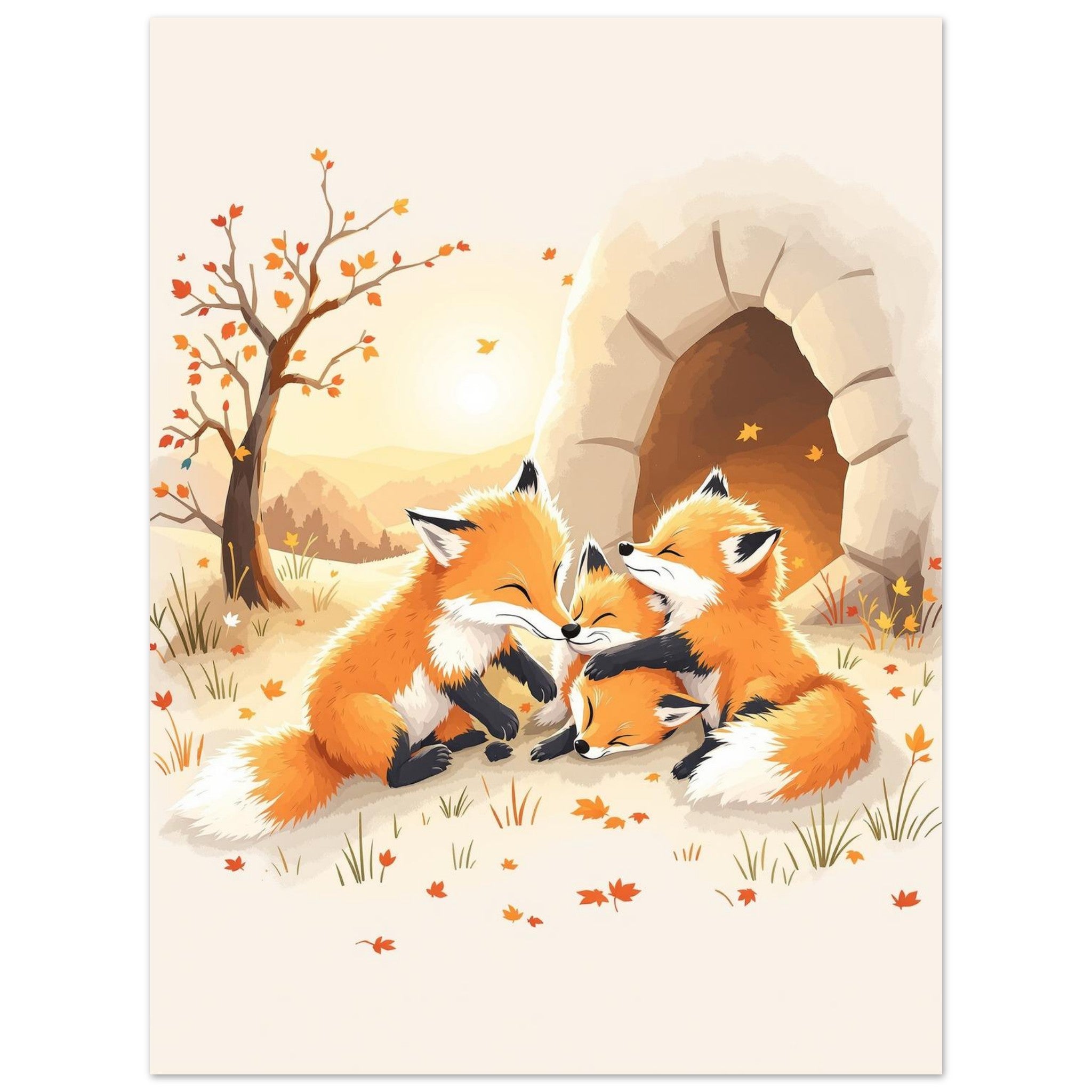 fox cubs playing Art Print Art Print — detail view | Wild Thread Co