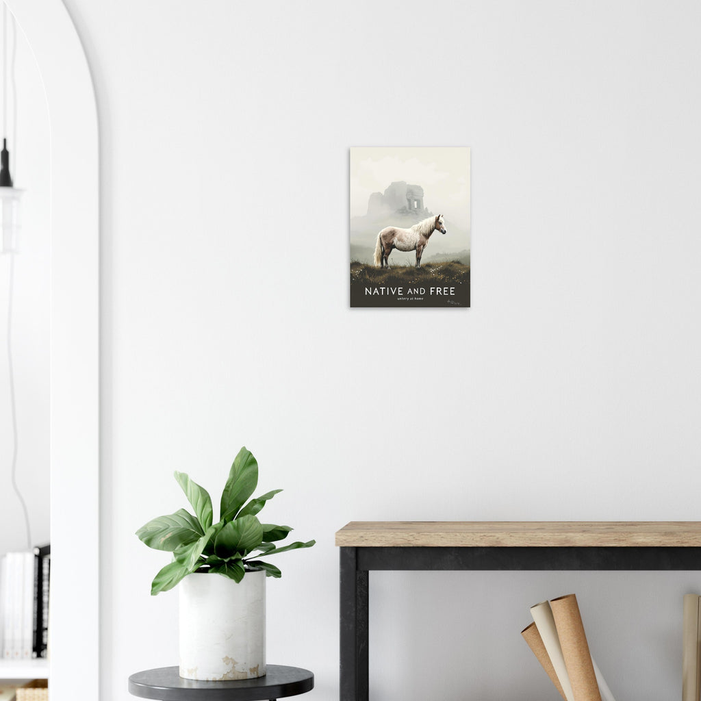 Dartmoor Pony Mist A1 Art Print Poster Wall Art UK — Art Print | Wild Thread Co