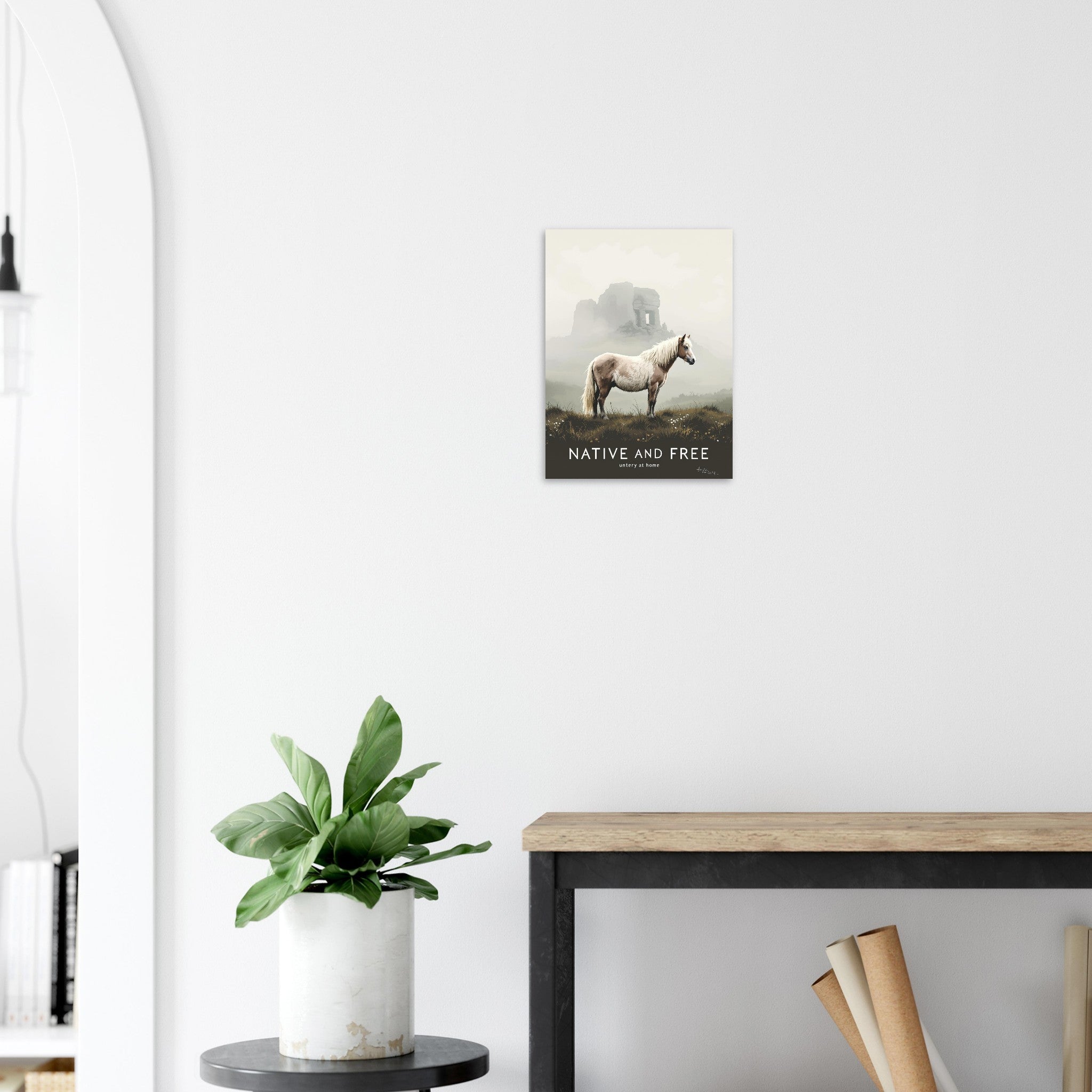 Dartmoor Pony Mist A1 Art Print Poster Wall Art UK — Art Print | Wild Thread Co