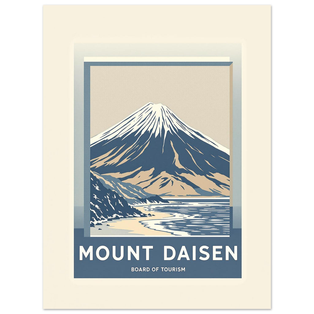 Mount Daisen Vintage Travel Poster Art Print — detail view | Wild Thread Co