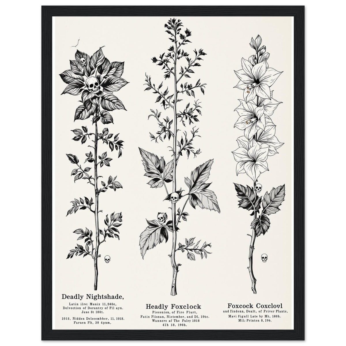 Dark Academia Deadly Botanicals Framed Print Wall Art Ready to Hang - Wild Thread Co