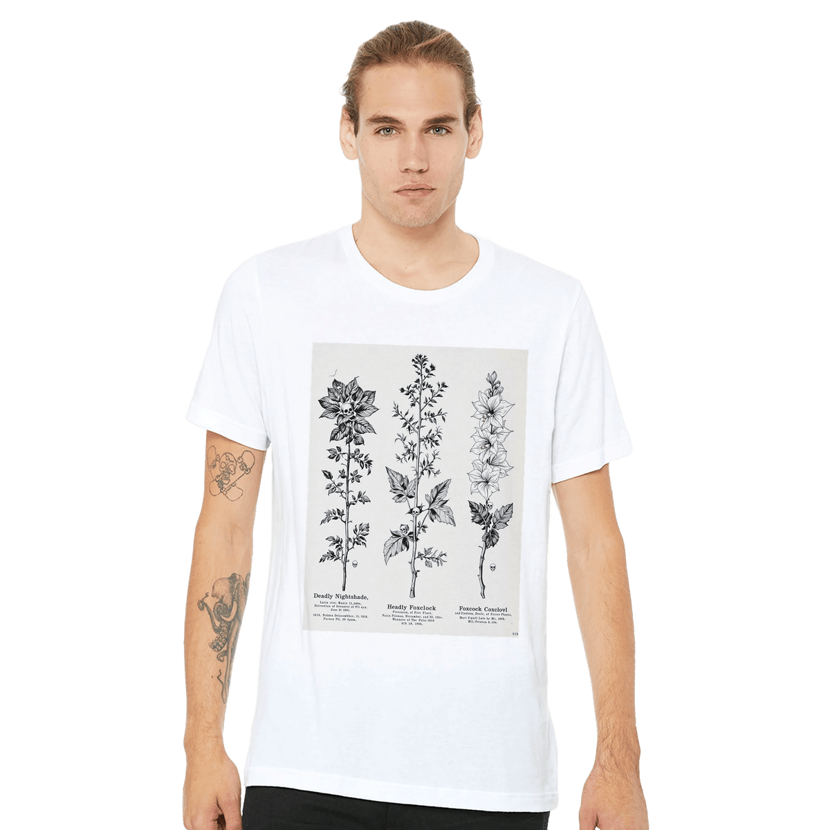 Dark Academia Deadly Botanicals Triptych T-shirt Gothic Poison Plants Print Prin - Wild Thread Co