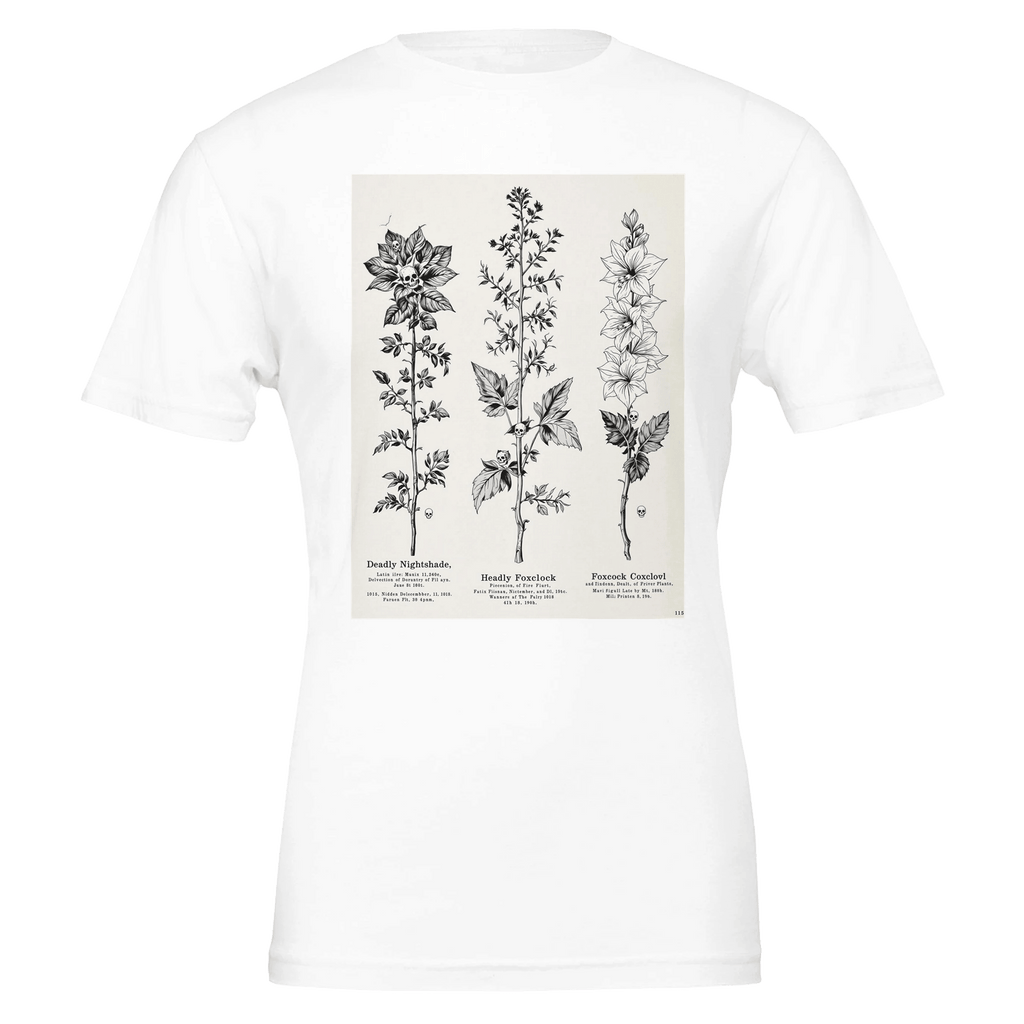 Dark Academia Deadly Botanicals Triptych T-shirt Gothic Poison Plants Print Prin - Wild Thread Co