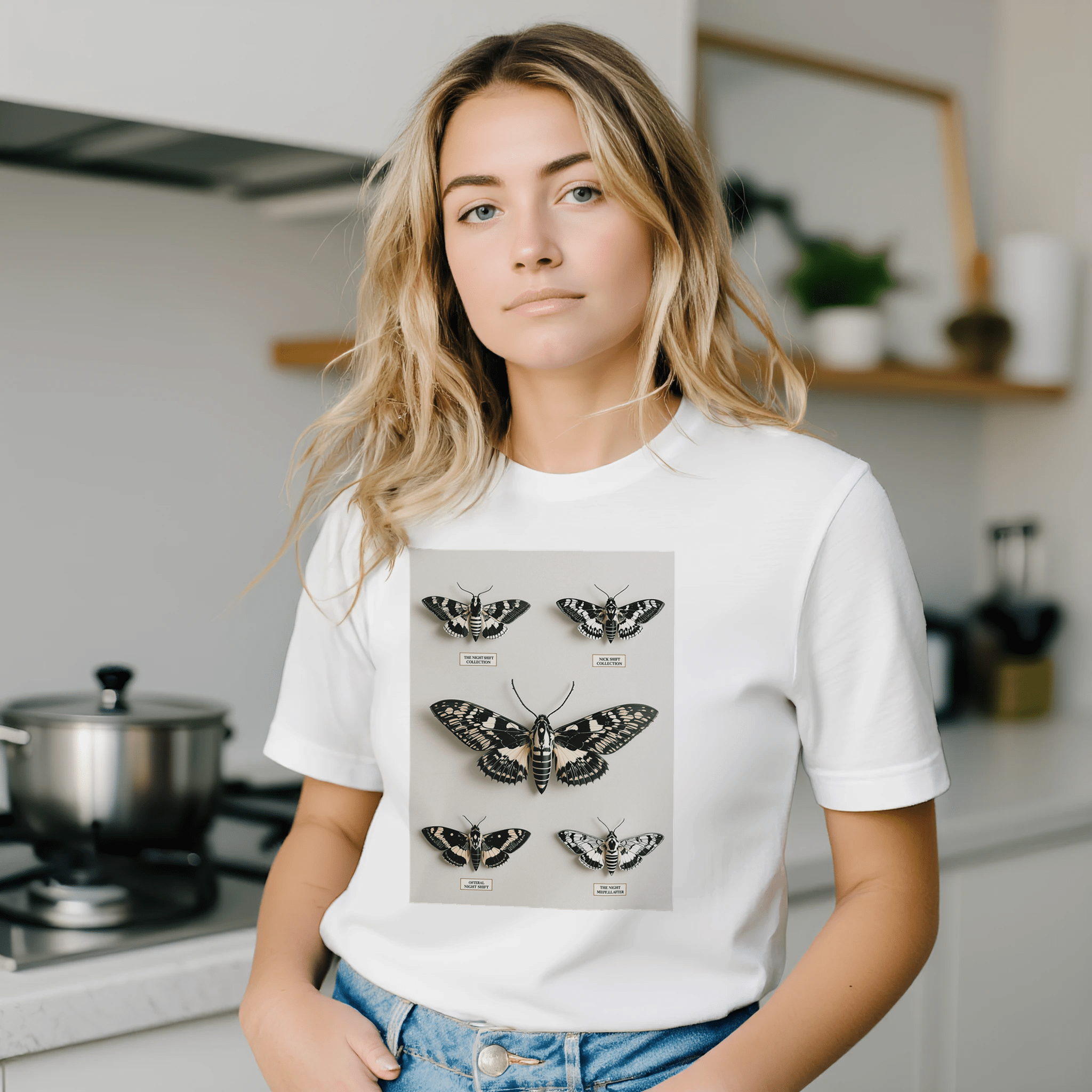 Dark Academia Moth Collector T-Shirt | Gothic Nature Entomology Tee - Wild Thread Co