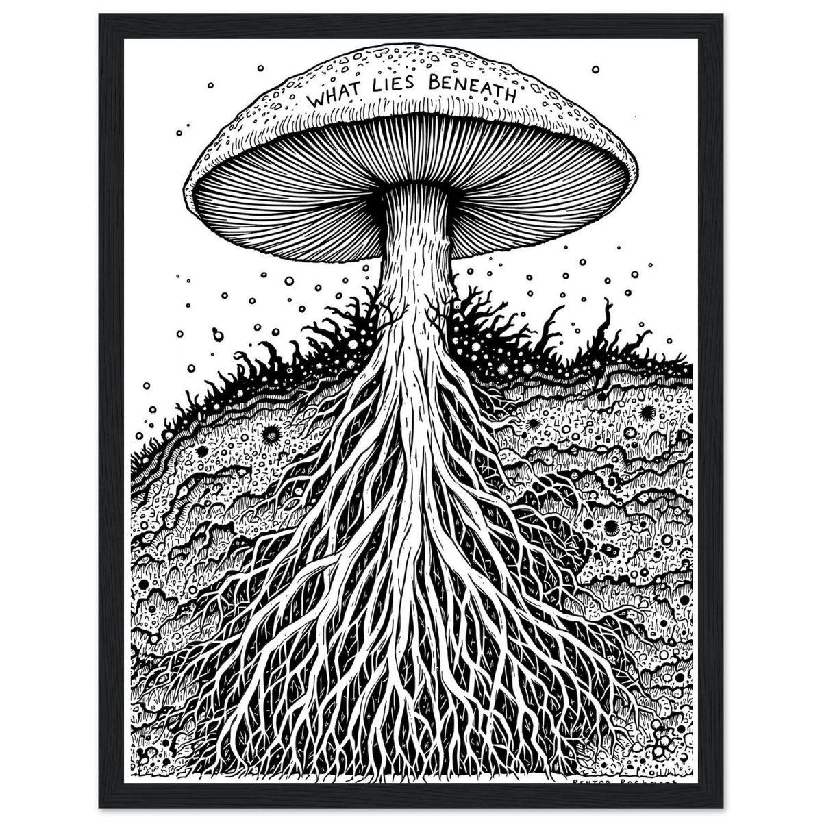 Dark Academia Mushroom Foraging Deep Framed Print Wall Art Ready to - Wild Thread Co