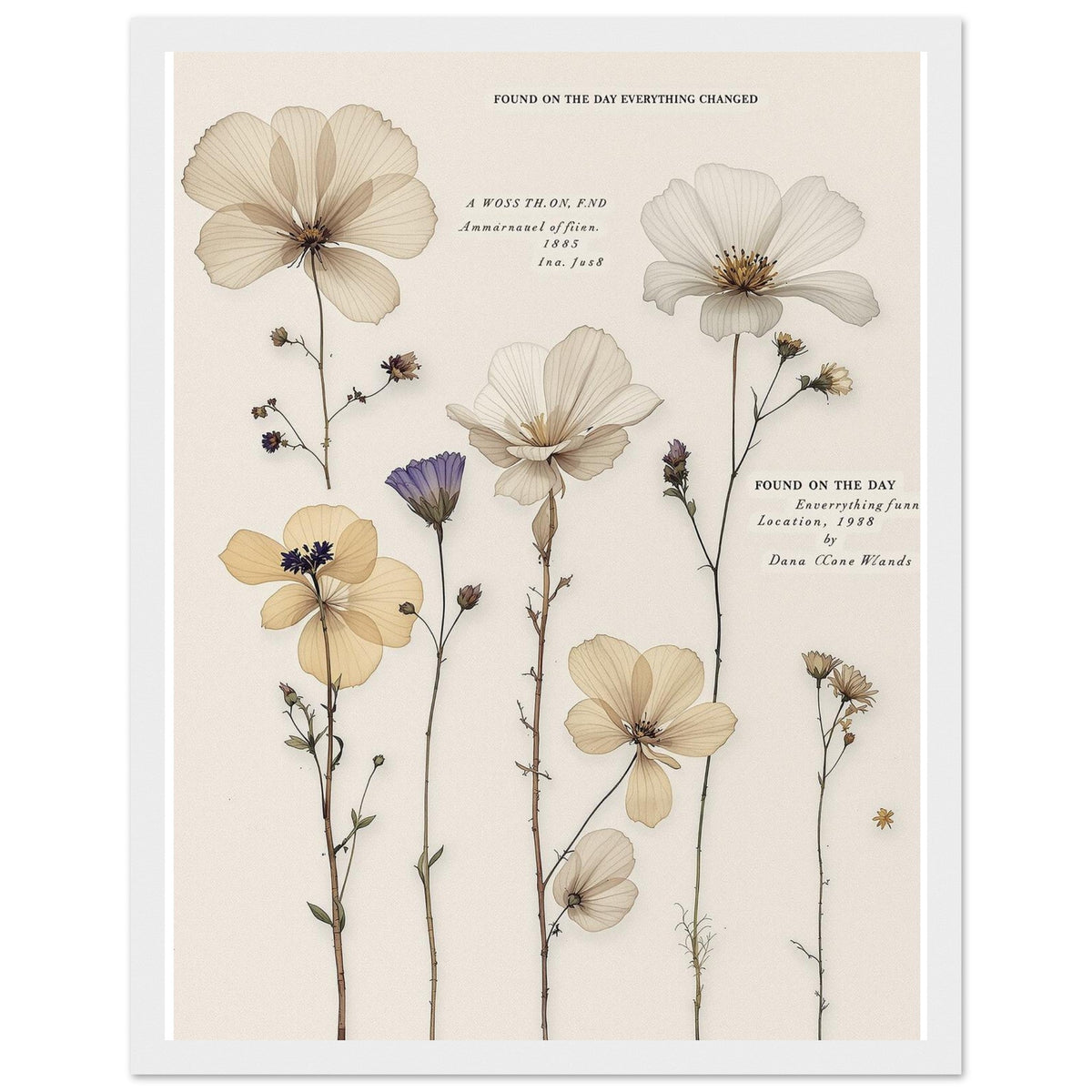 Dark Academia Pressed Flowers Victorian Framed Print Wall Art Ready - Wild Thread Co