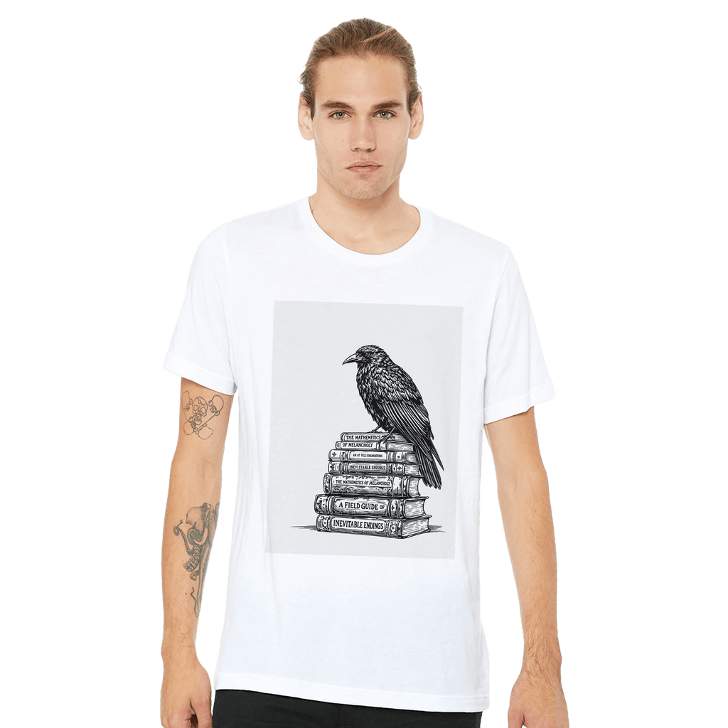 Dark Academia Raven Library Tee | Book Lover Gift | Gothic Illustration - Wild Thread Co
