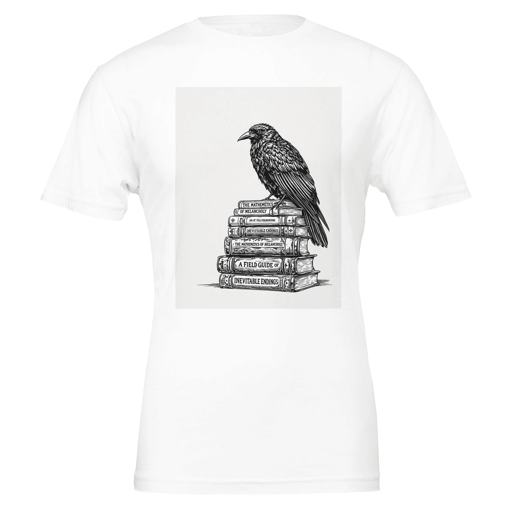 Dark Academia Raven Library Tee | Book Lover Gift | Gothic Illustration - Wild Thread Co