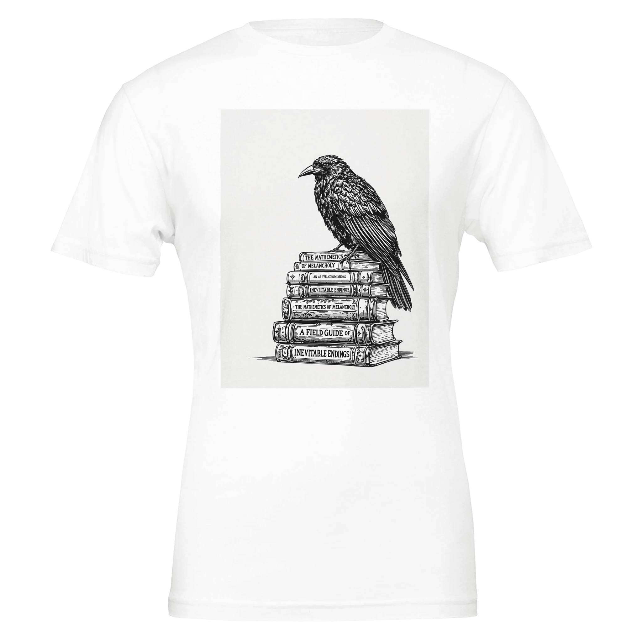 Dark Academia Raven Library Tee | Book Lover Gift | Gothic Illustration - Wild Thread Co