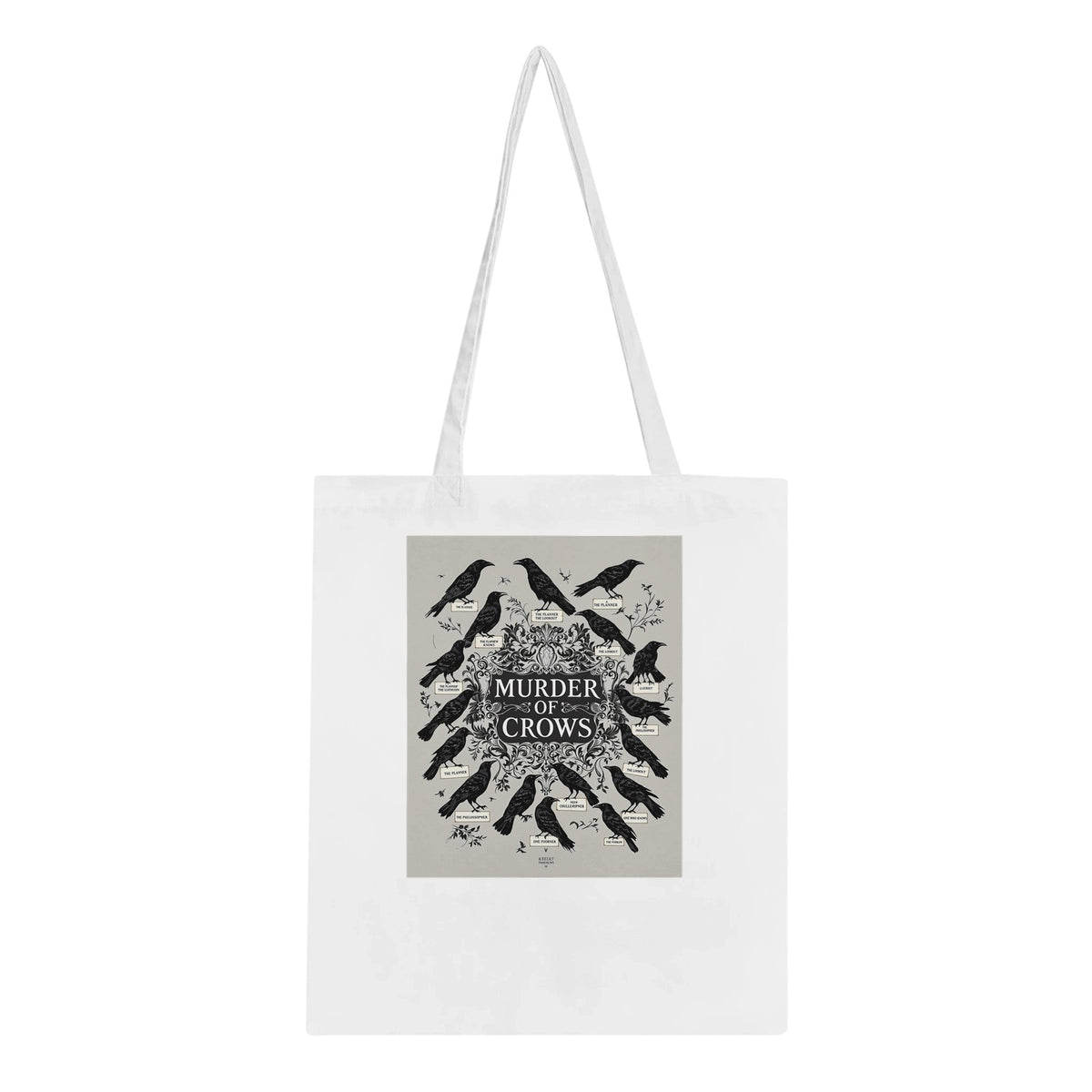Dark Academia Ravens Murder Tote Bag Cotton Shopper UK - Wild Thread Co
