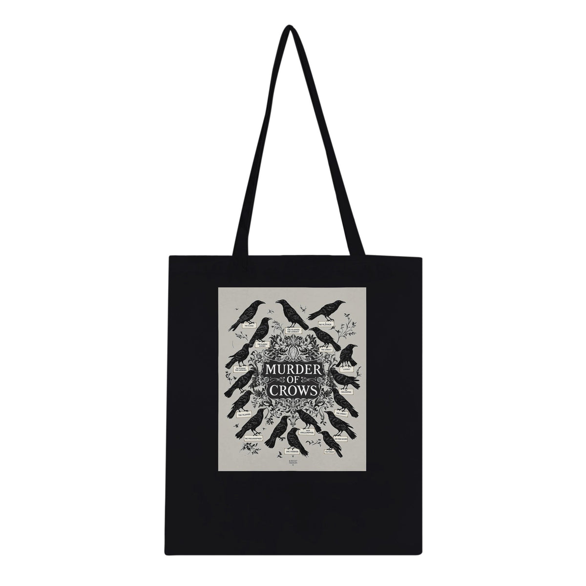 Dark Academia Ravens Murder Tote Bag Cotton Shopper UK - Wild Thread Co