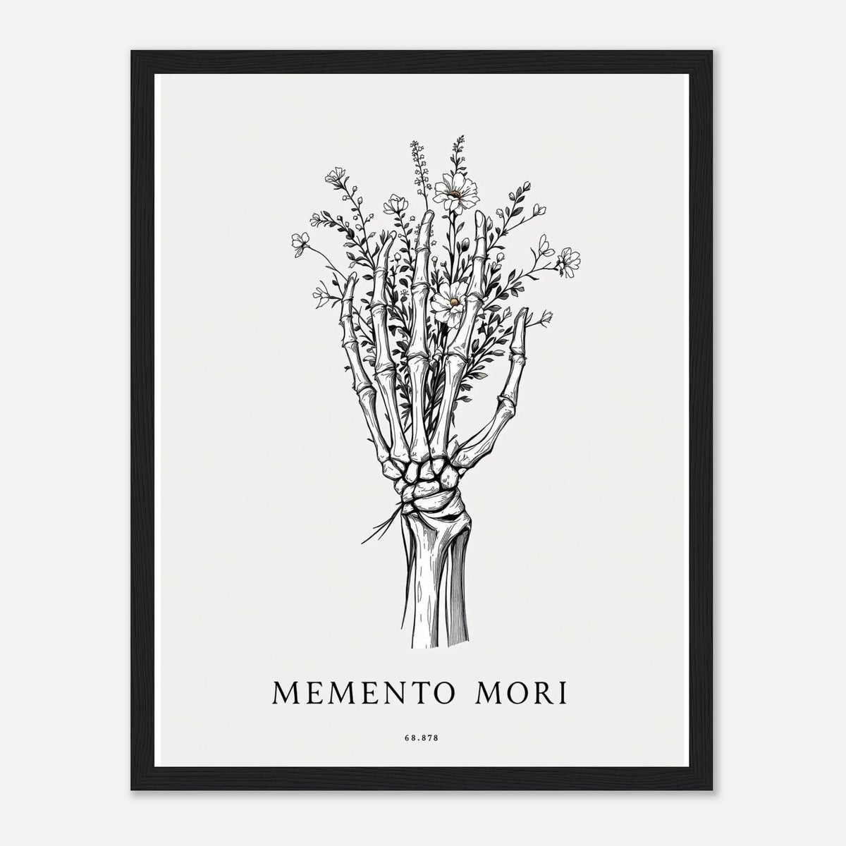 Dark Academia Skeleton Anatomy Framed Print Wall Art Ready to Hang UK - Wild Thread Co