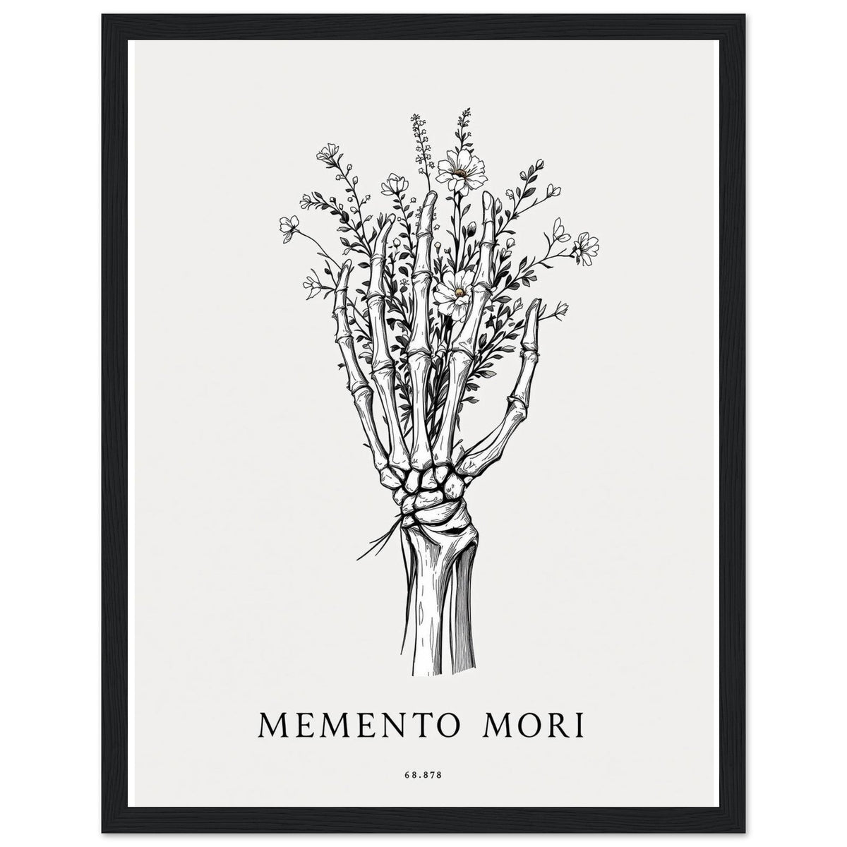 Dark Academia Skeleton Anatomy Framed Print Wall Art Ready to Hang UK - Wild Thread Co