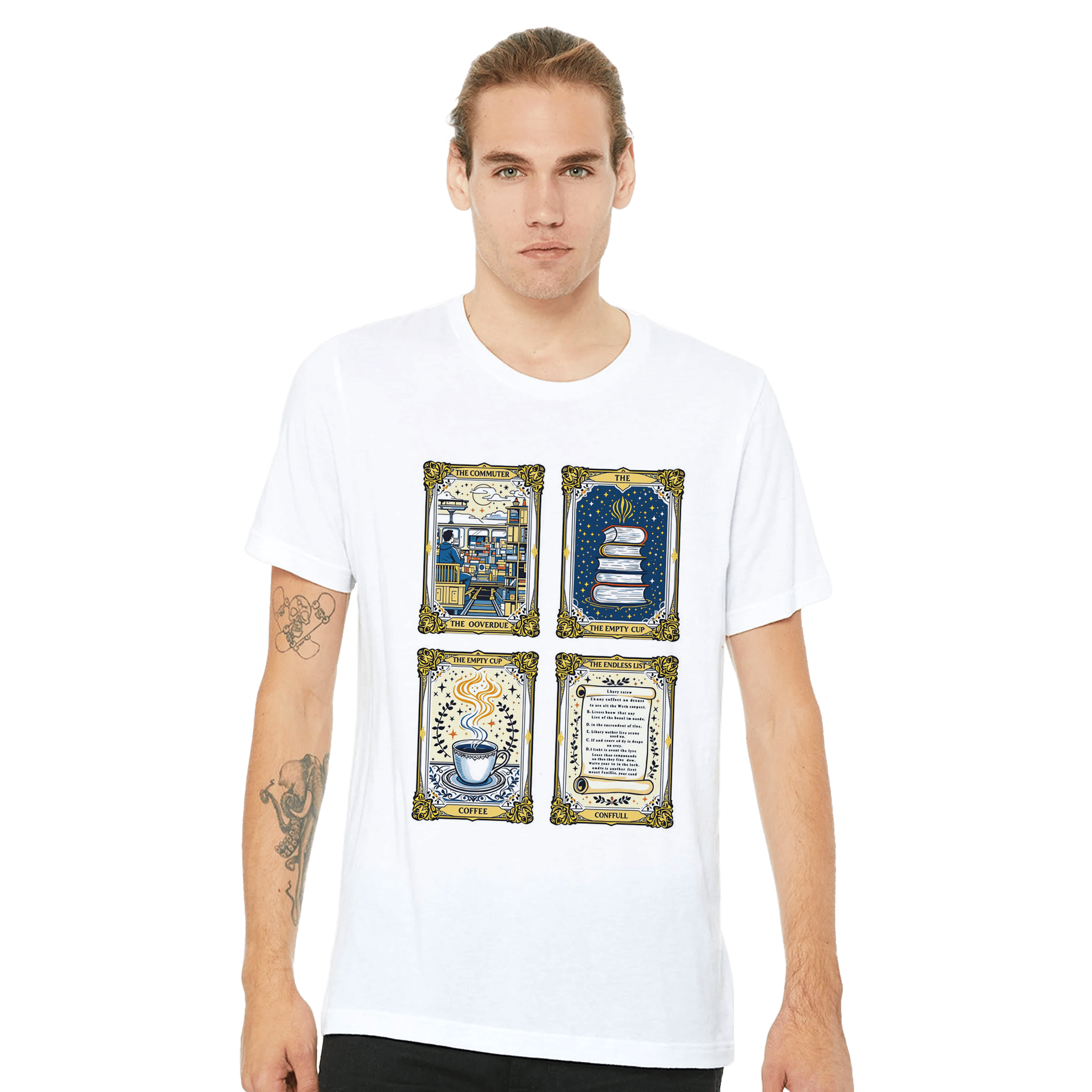 Dark Academia Tarot Shirt | Witchy Mystical Gift | Tarot Card Tee Navy - Wild Thread Co
