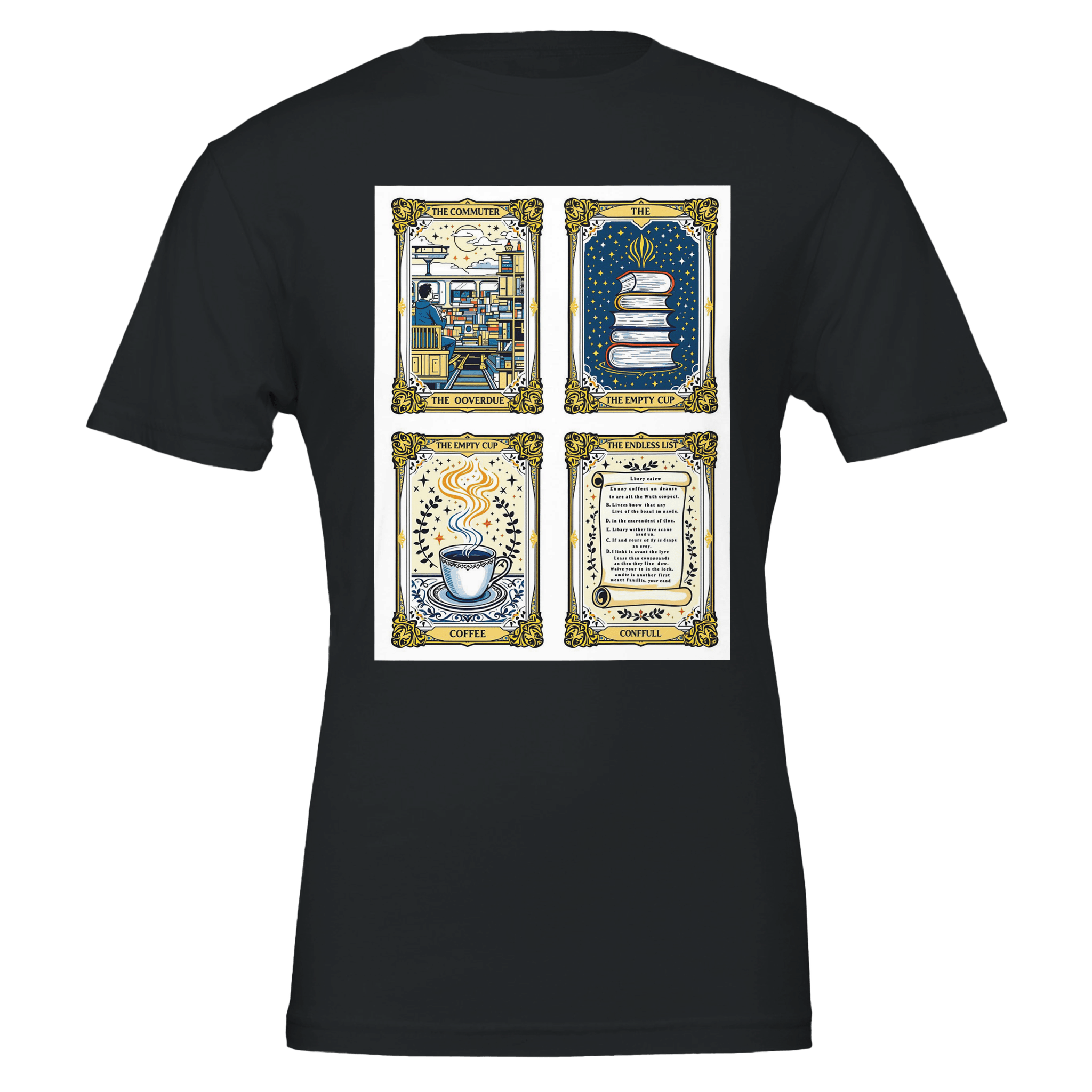 Dark Academia Tarot Shirt | Witchy Mystical Gift | Tarot Card Tee Navy - Wild Thread Co