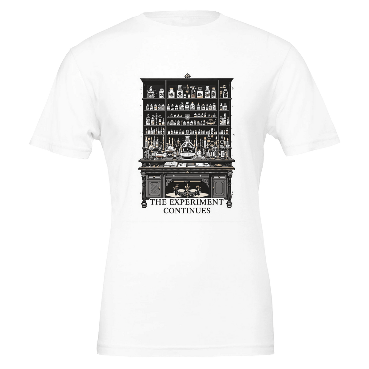Dark Academia Victorian Science Shirt | The Experiment Continues | T-Shirt UK - Wild Thread Co