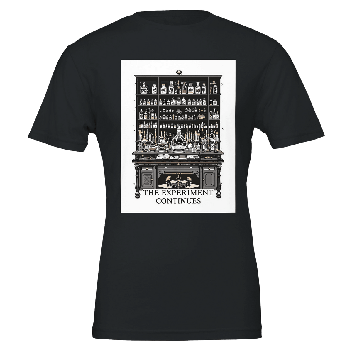 Dark Academia Victorian Science Shirt | The Experiment Continues | T-Shirt UK - Wild Thread Co