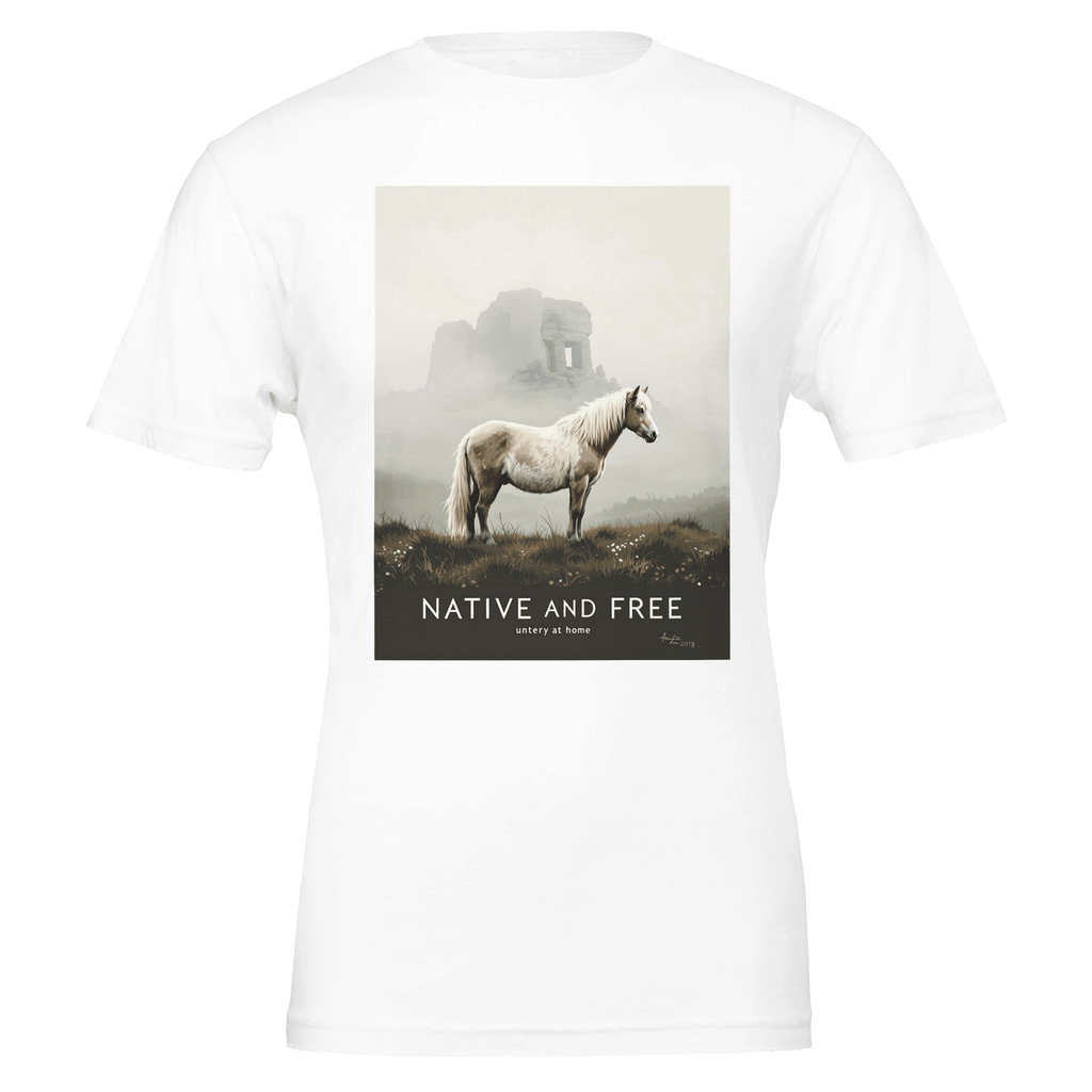 Dartmoor Pony Mist T-Shirt | Devon Moor Native & Free Tee - Wild Thread Co