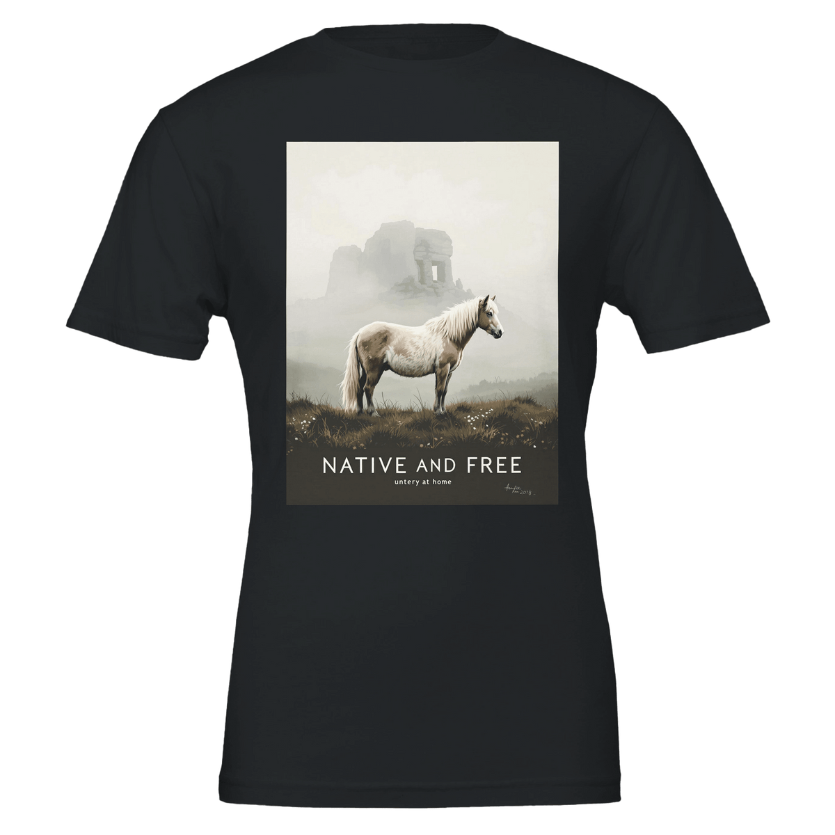 Dartmoor Pony Mist T-Shirt | Devon Moor Native & Free Tee - Wild Thread Co