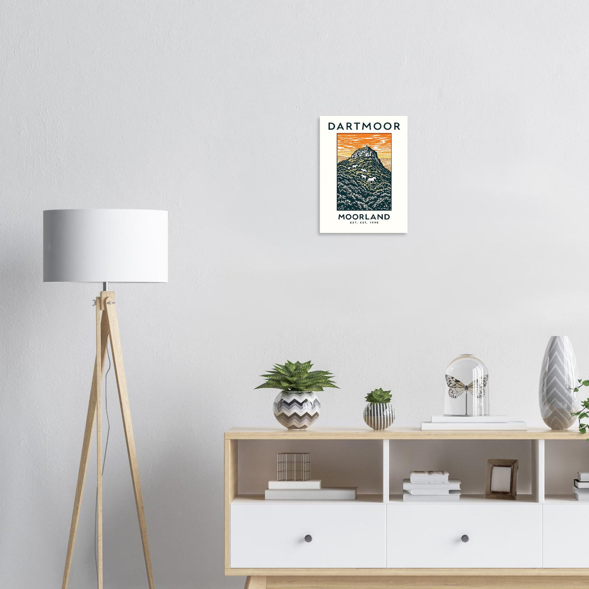 Dartmoor Vintage Travel Art Wall Art UK Art Print Poster Wall Art UK UK Gift Art Print — detail view | Wild Thread Co