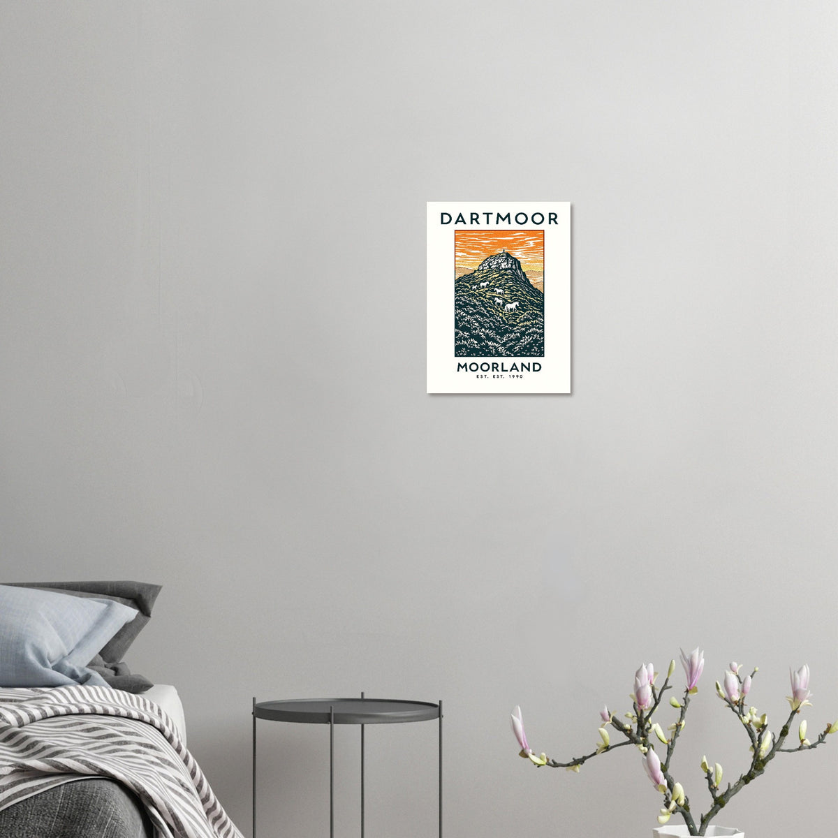 Dartmoor Vintage Travel Art Wall Art UK Art Print Poster Wall Art UK UK Gift Art Print — detail view | Wild Thread Co
