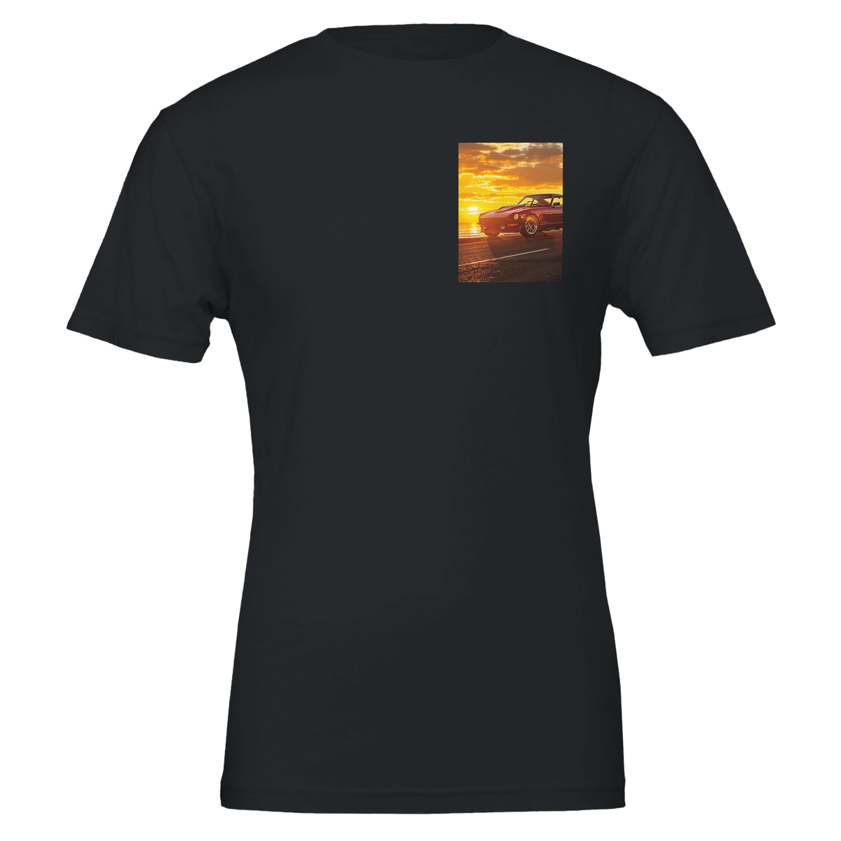 Datsun 240z Sunset | T-Shirt | Garage Workshop Wall Art - Wild Thread Co