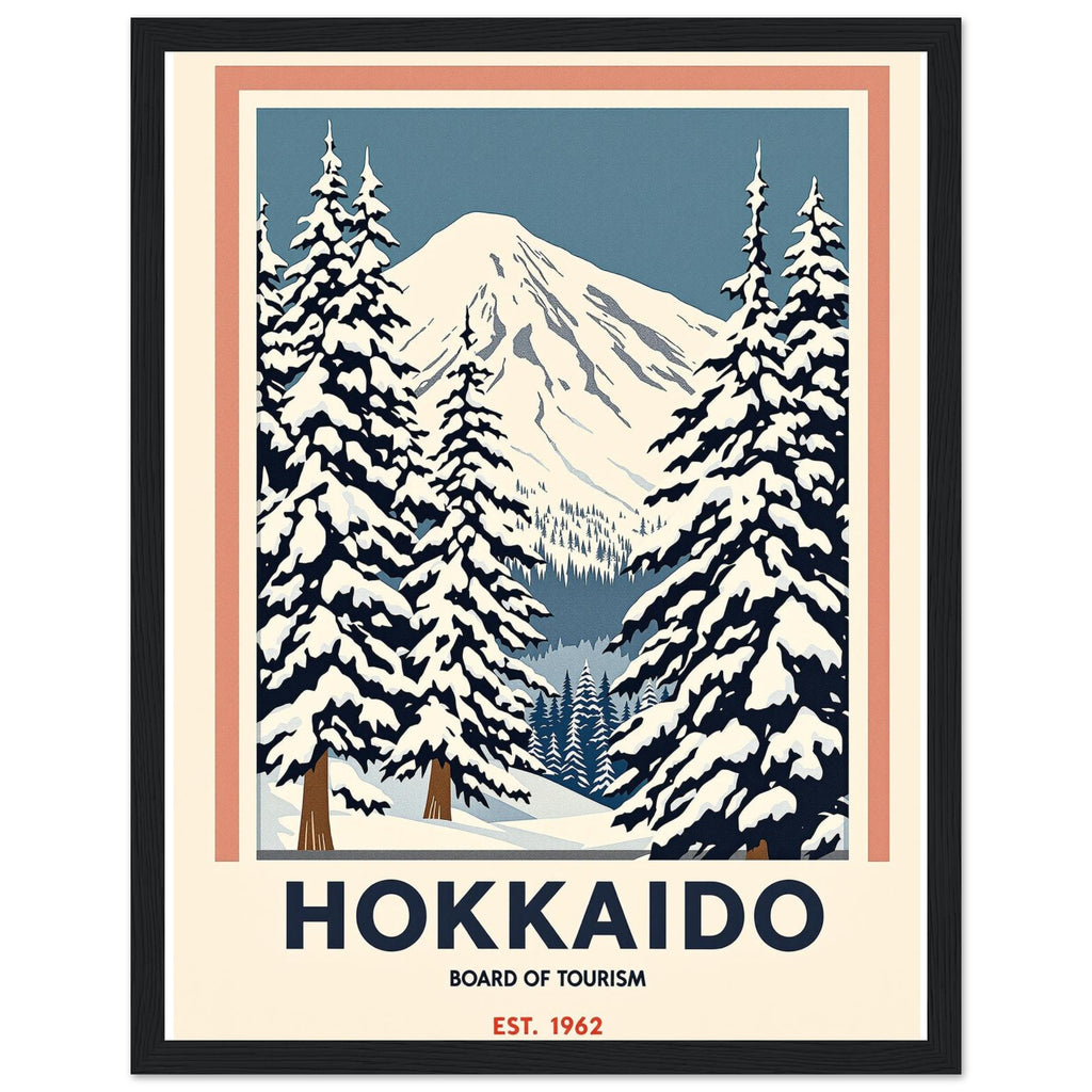 Hokkaido Vintage Travel Poster — Framed Art Print | Wild Thread Co UK
