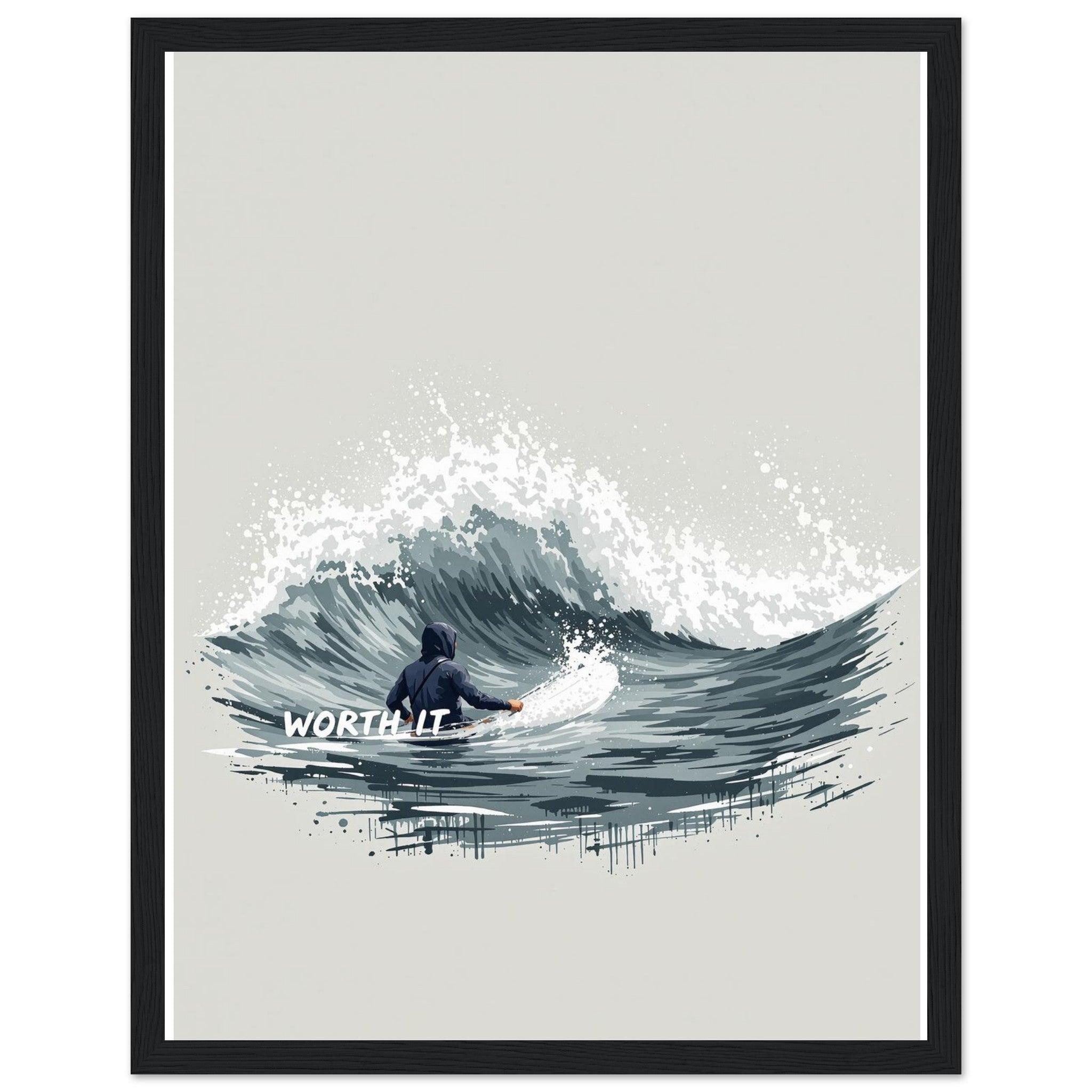 Cold Water Surfing Framed Print Wall Art Ready to Hang UK — Framed Art Print | Wild Thread Co