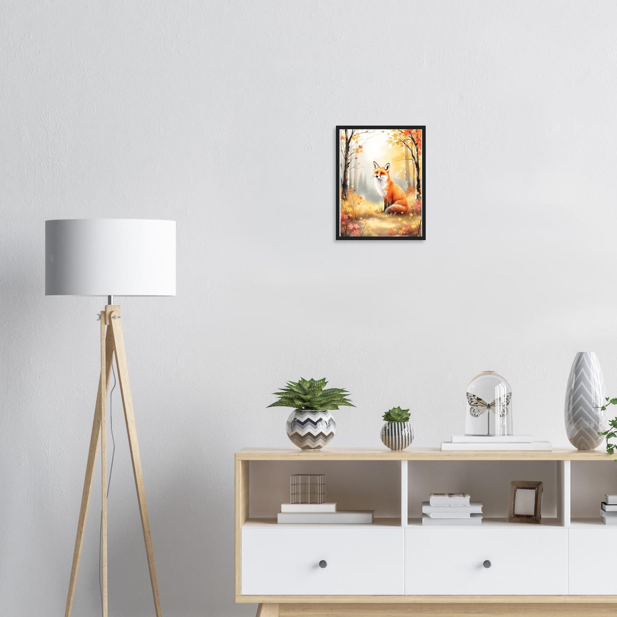 Fox Watercolour Framed Framed Art Print — detail view | Wild Thread Co