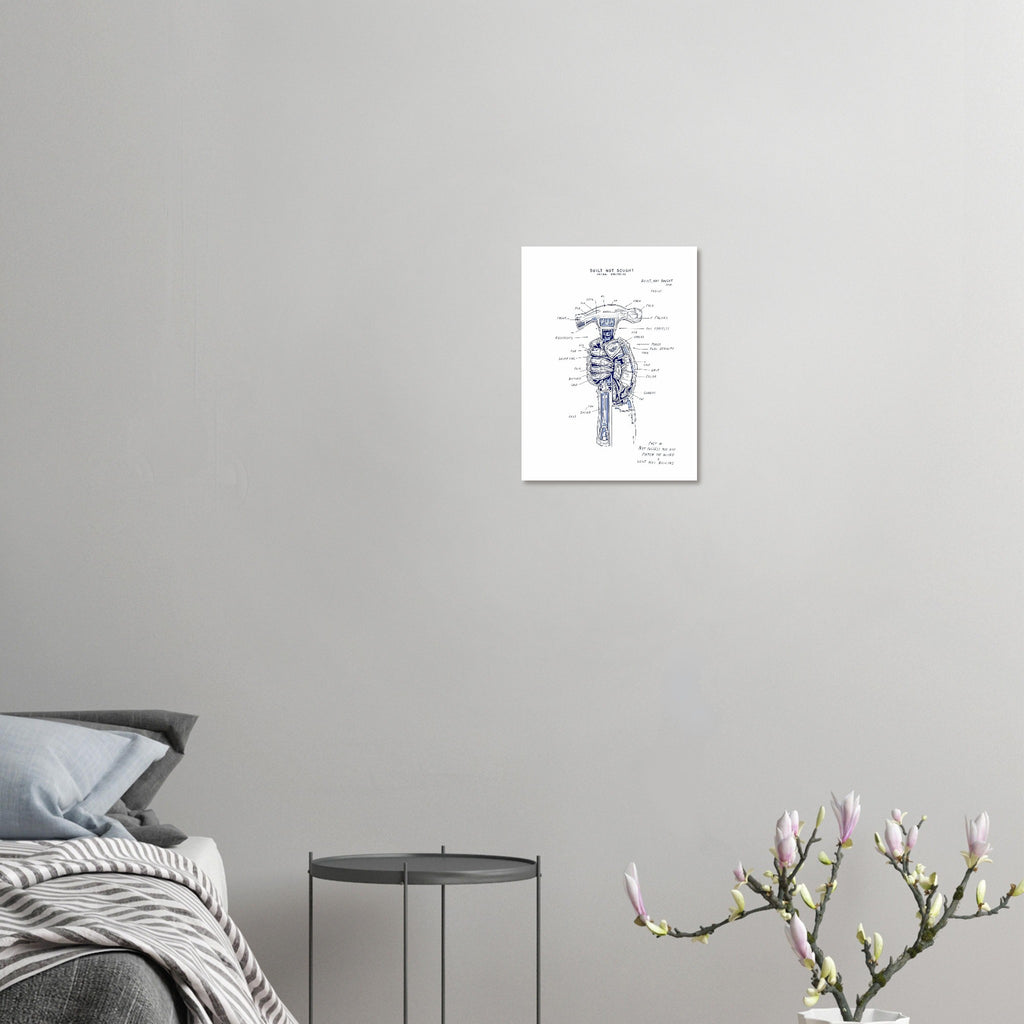 Builder Patent Hand Drawing A1 Art Print Poster Wall Art UK — Art Print | Wild Thread Co