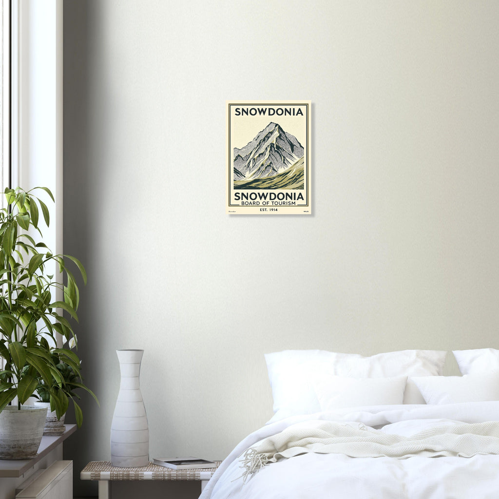 Snowdonia Vintage Travel Poster Art Print — detail view | Wild Thread Co