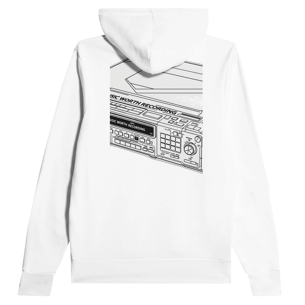 Y2k Minidisc Music Obsessive Hoodie — detail view | Wild Thread Co