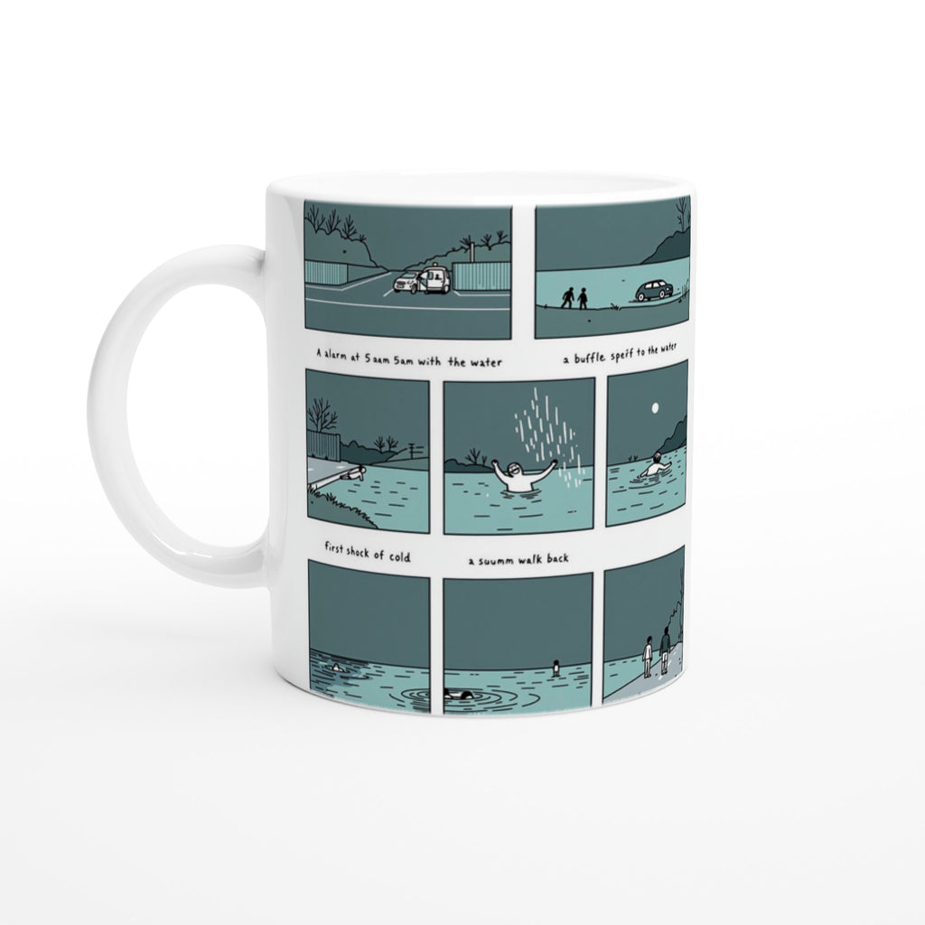 Wild Swimming Morning Ritual Comic Strip Mug Coffee Tea Ceramic 11oz UK Gift — Mug | Wild Thread Co UK