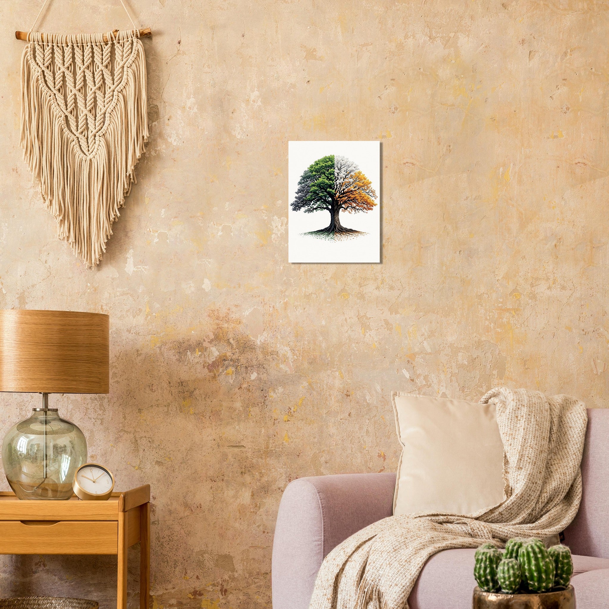 Oak Tree Four Seasons Art Print Print Material — detail view | Wild Thread Co