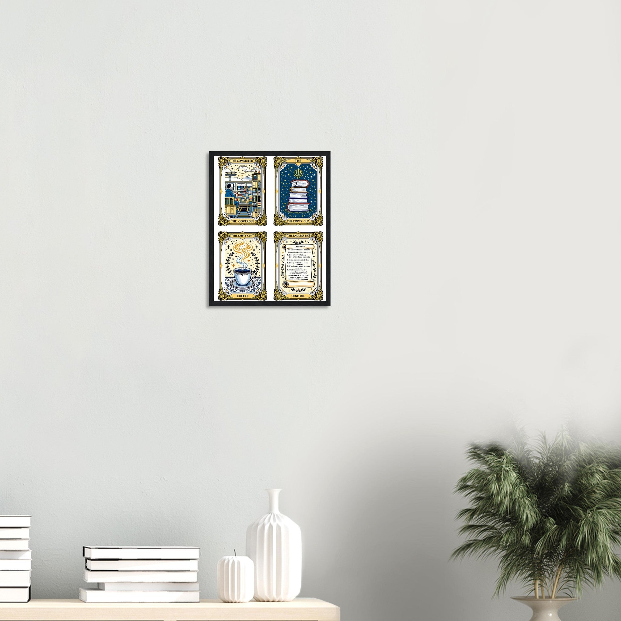 Dark Academia Tarot Cards Framed Print Wall Art Ready to Hang UK Framed Art Print — detail view | Wild Thread Co