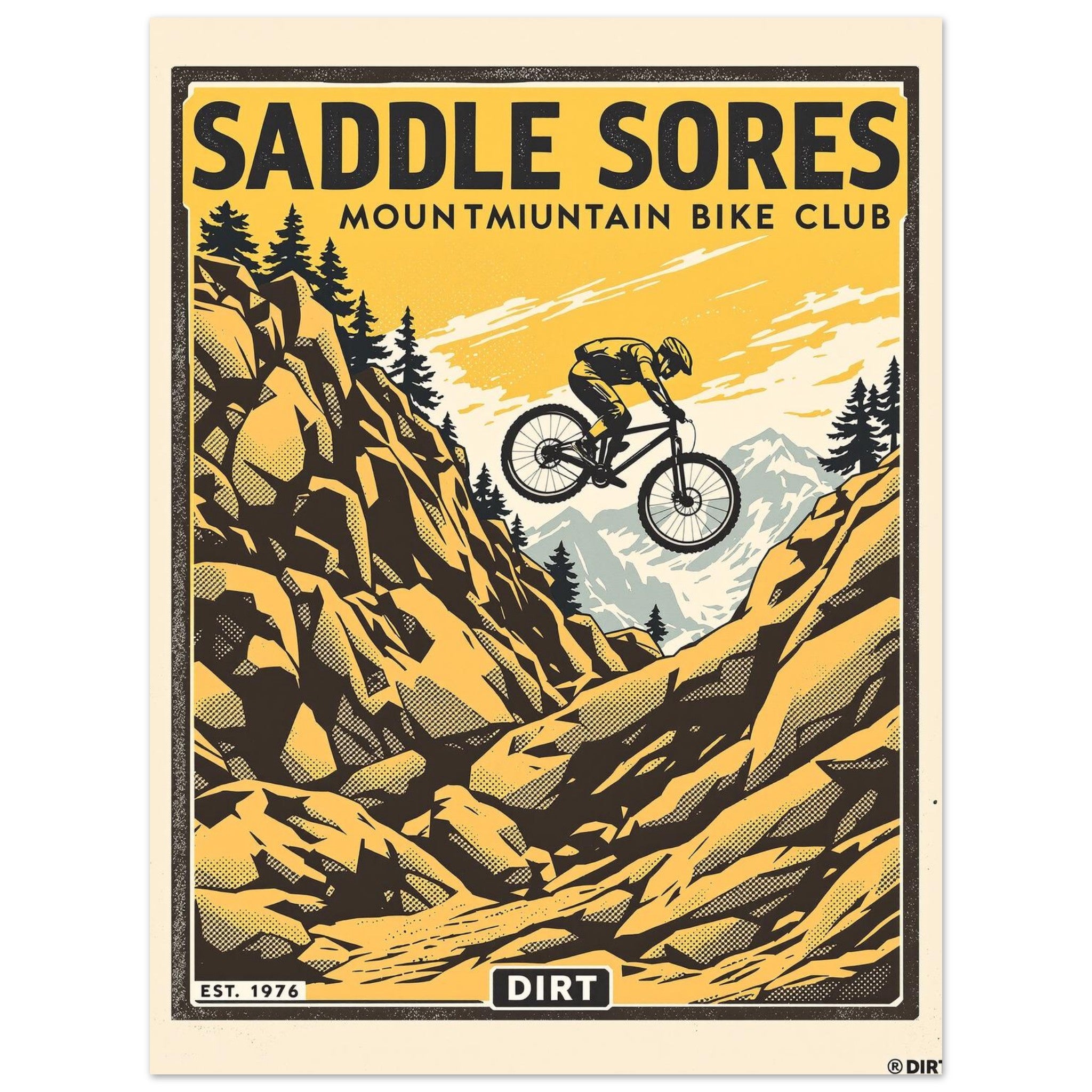Saddle Sores Vintage Travel Poster Art Print — detail view | Wild Thread Co