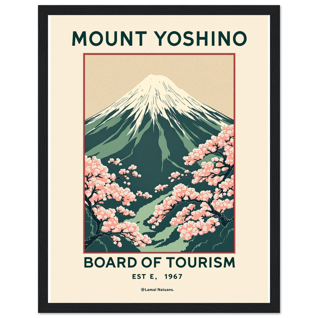 Mount Yoshino Vintage Travel Poster — Framed Art Print | Wild Thread Co UK