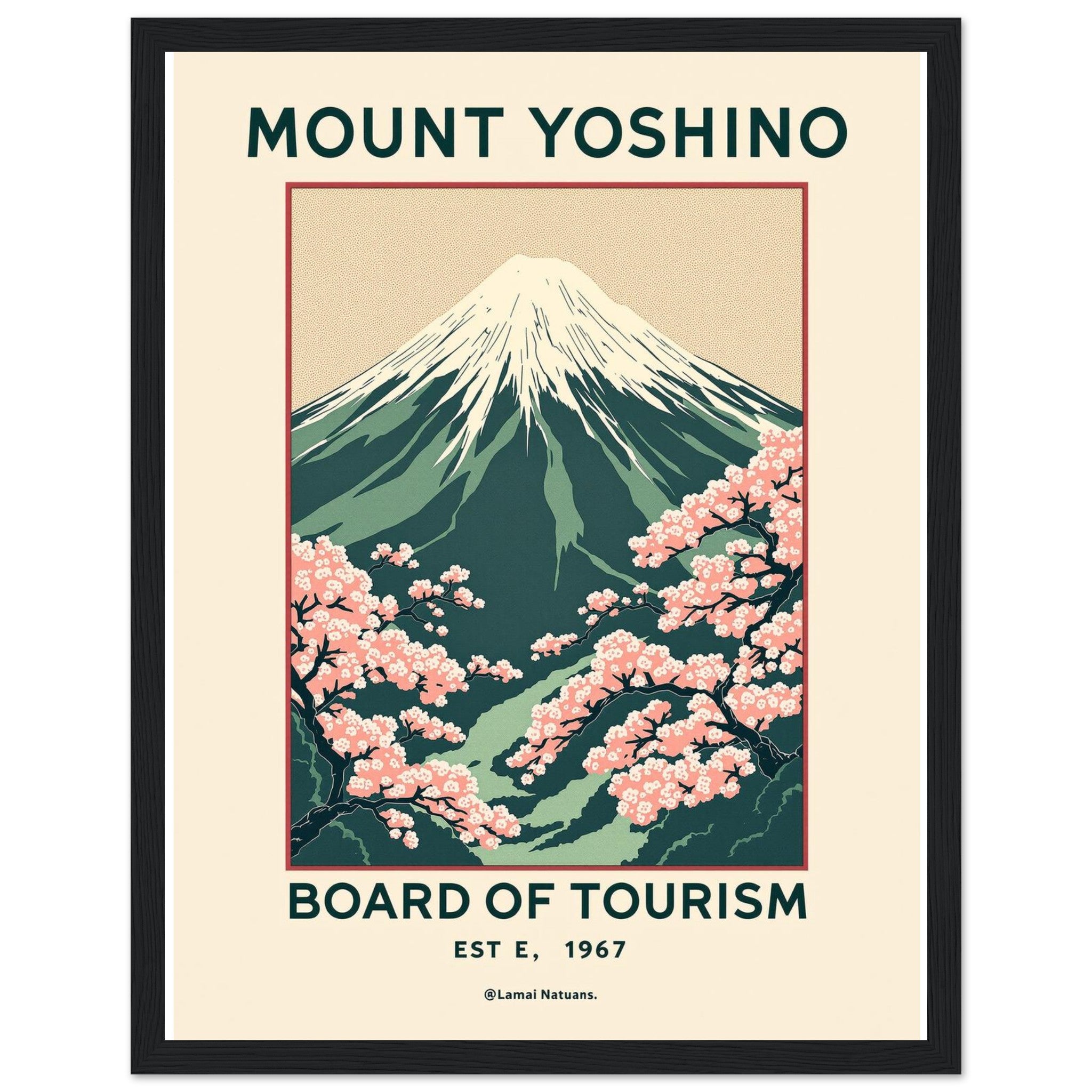 Mount Yoshino Vintage Travel Poster — Framed Art Print | Wild Thread Co UK