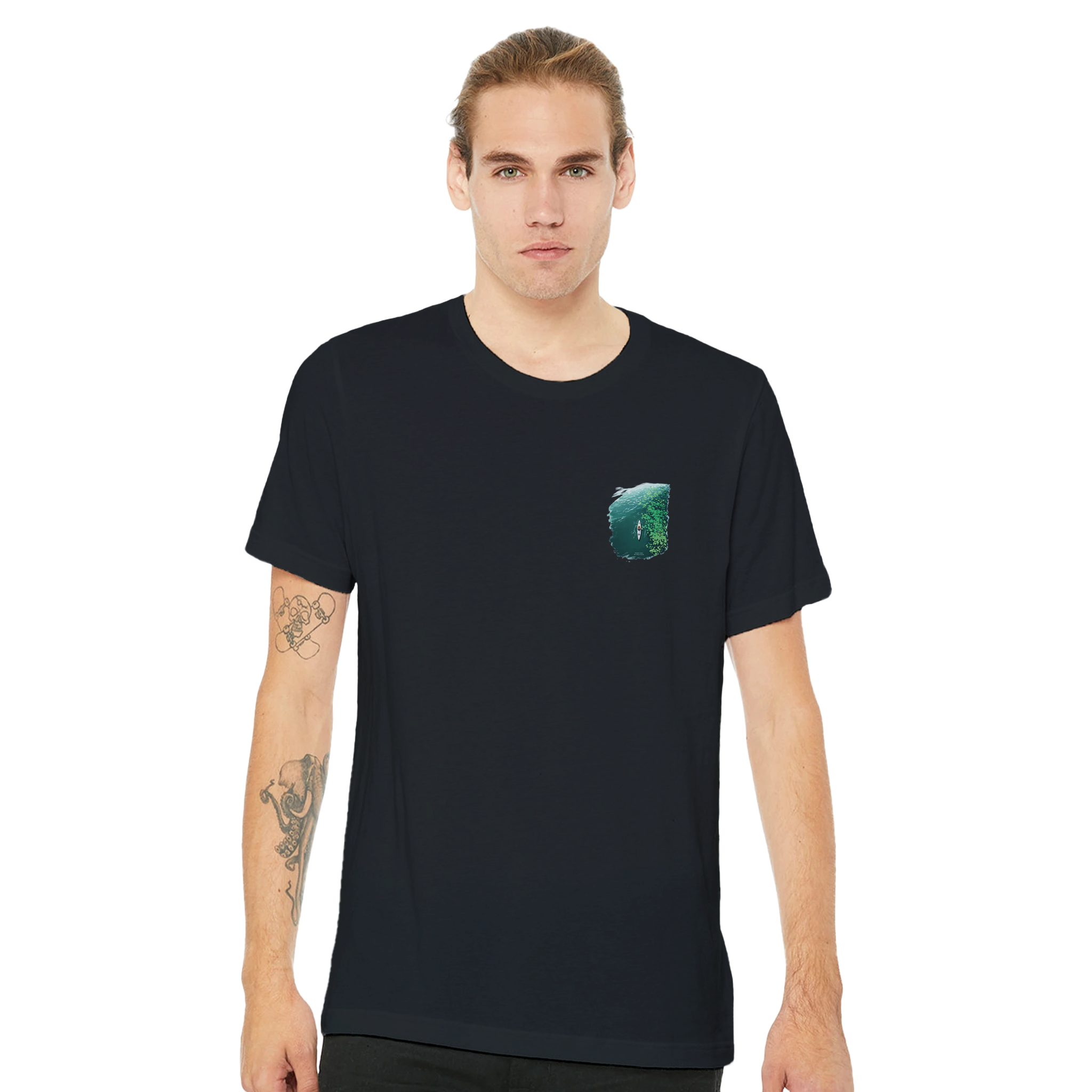 Sea Kayaking Aerial T-Shirt — detail view | Wild Thread Co