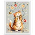 Cat Christmas Framed Print Wall Art Ready to Hang UK — Framed Art Print | Wild Thread Co