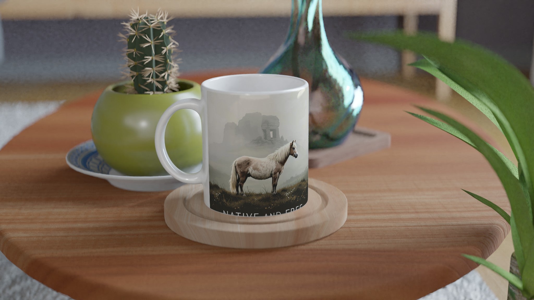 Dartmoor Wild Pony Mist Mug — detail view | Wild Thread Co