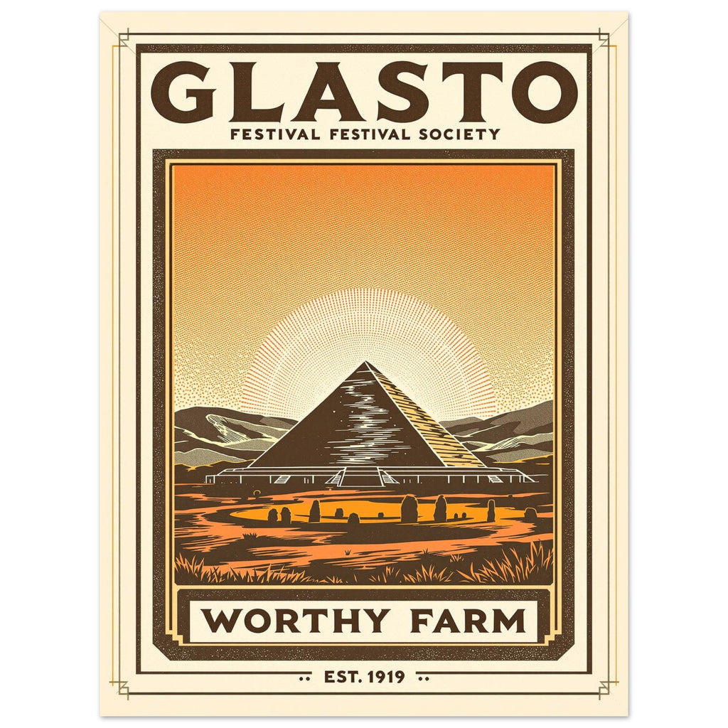 Glasto Vintage Travel Poster — Art Print | Wild Thread Co