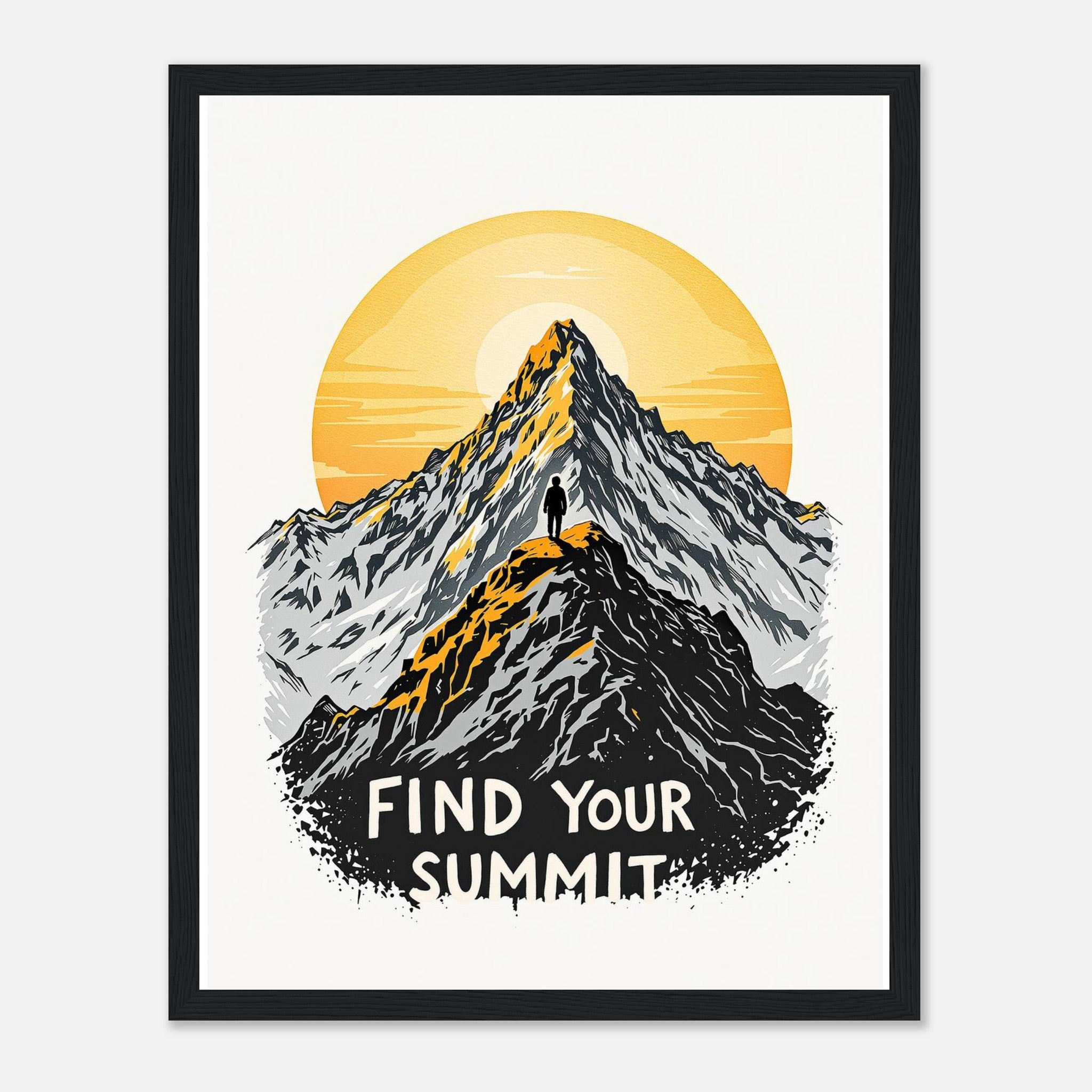 Mountain Summit Wall Art Ready to Hang UK Framed Art Print — detail view | Wild Thread Co
